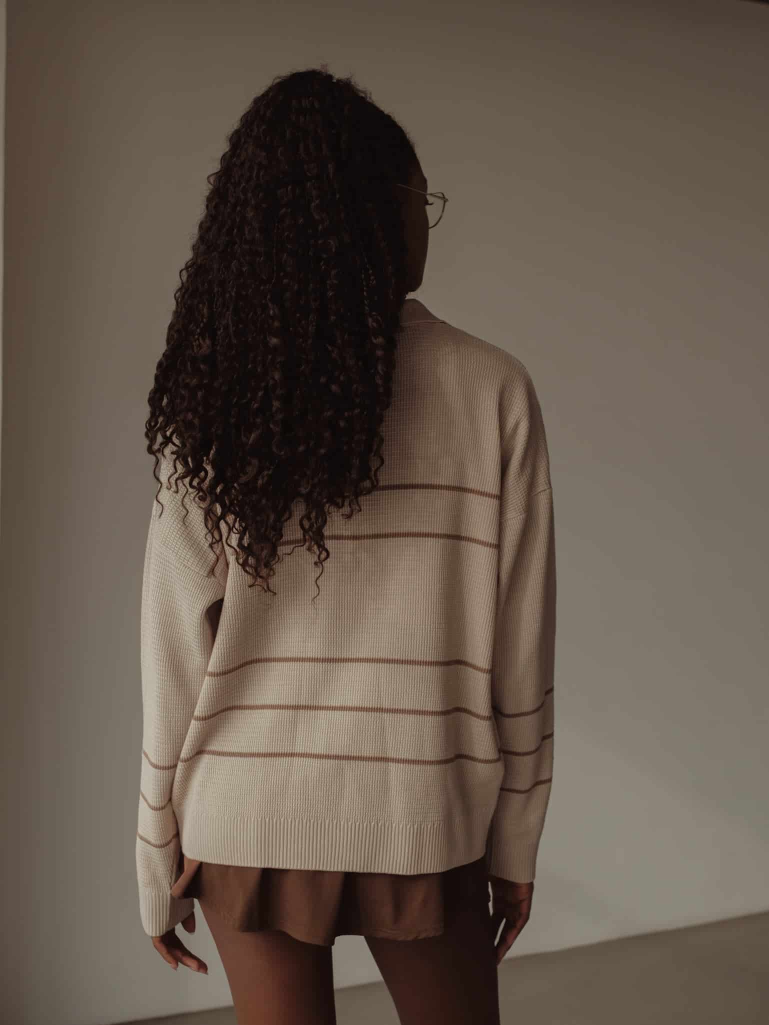 RUGBY KNIT SWEATER - NATURAL & SEPIA - miniatura 9