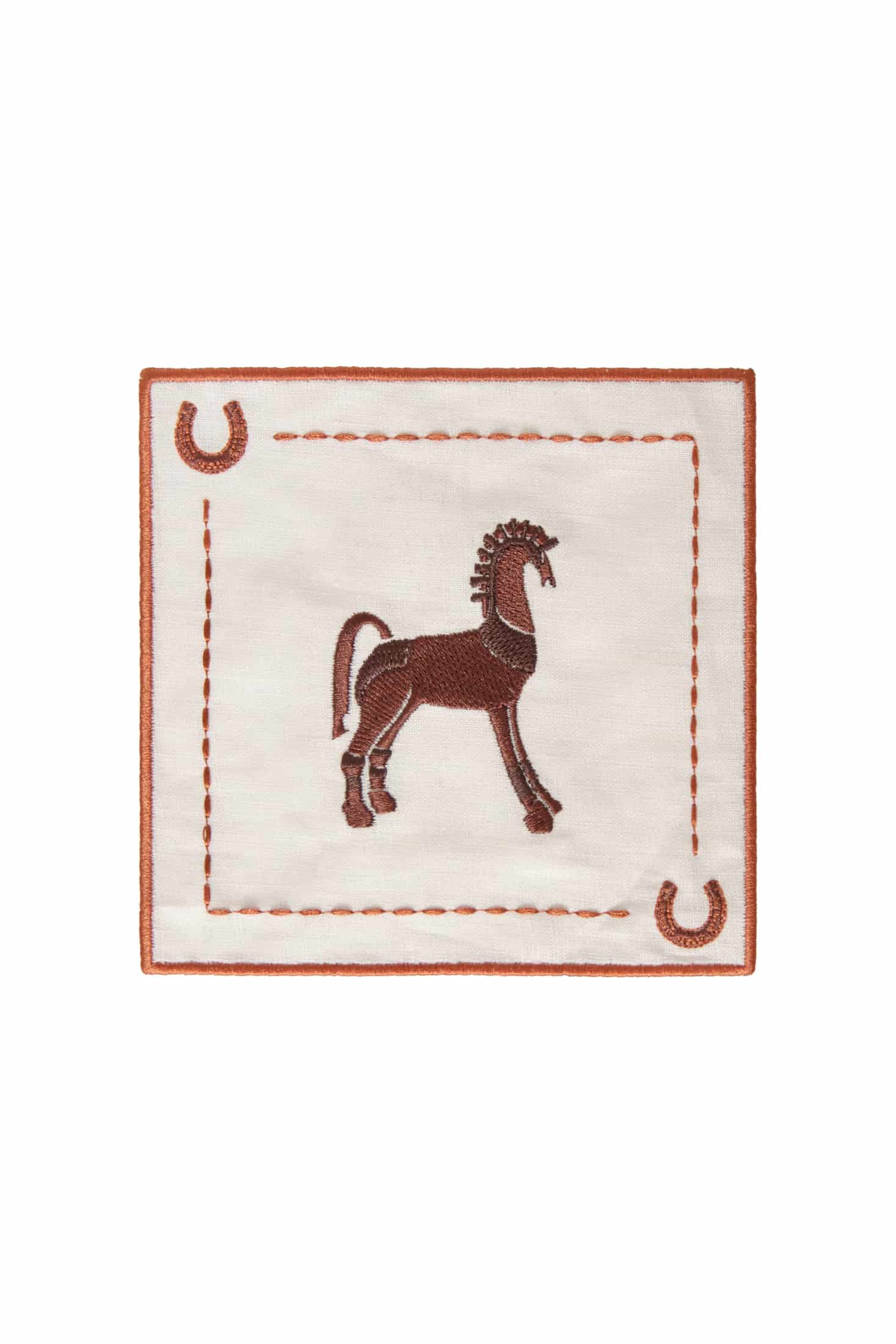 Solana Horse Cocktail Napkins / Brown & Orange - Set of 4 - miniatura 1