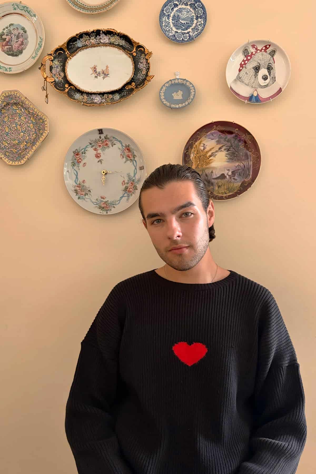 FUZZY HEART SWEATER BLACK - miniatura 3
