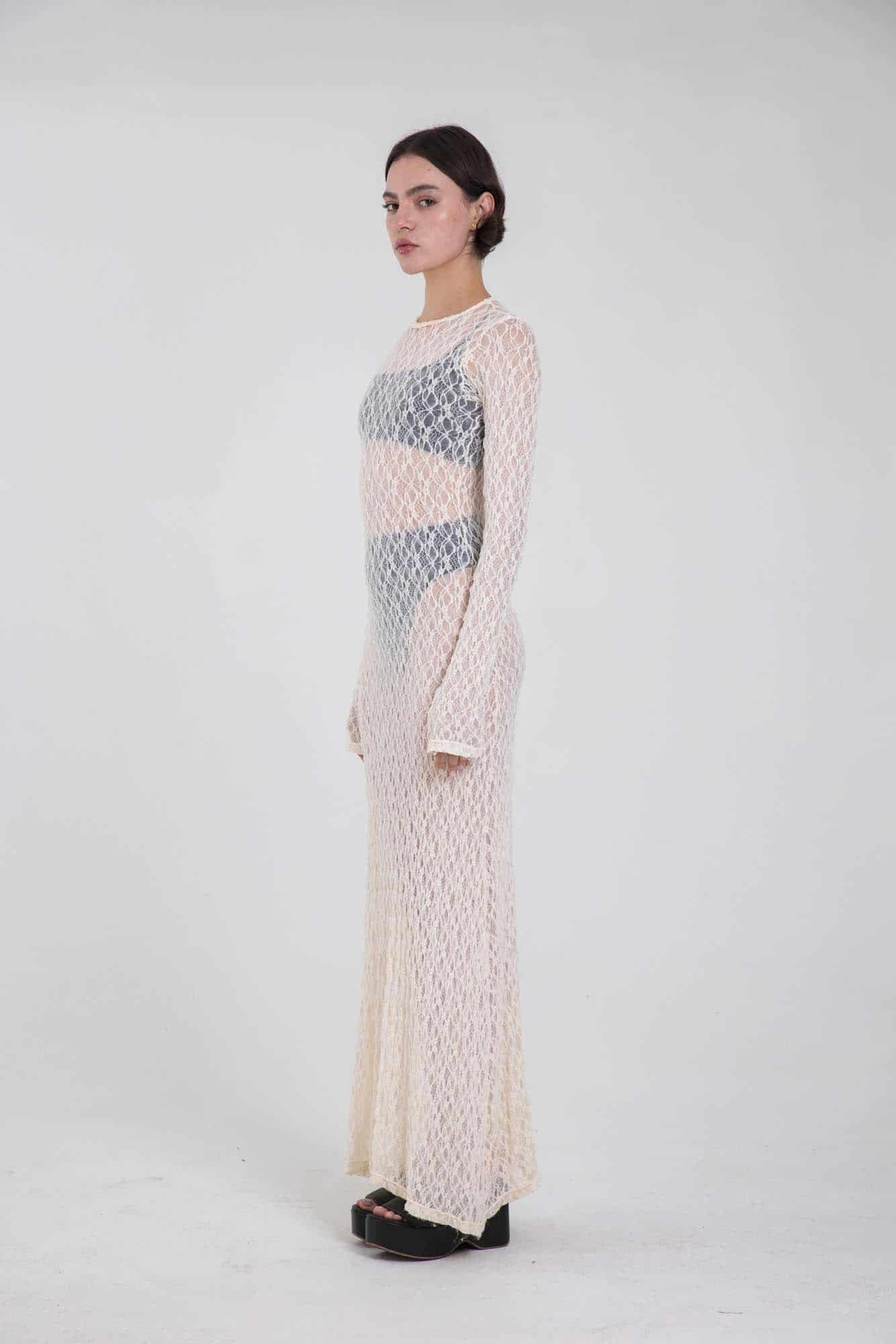 SERENA MARFIL LACE DRESS - miniatura 5