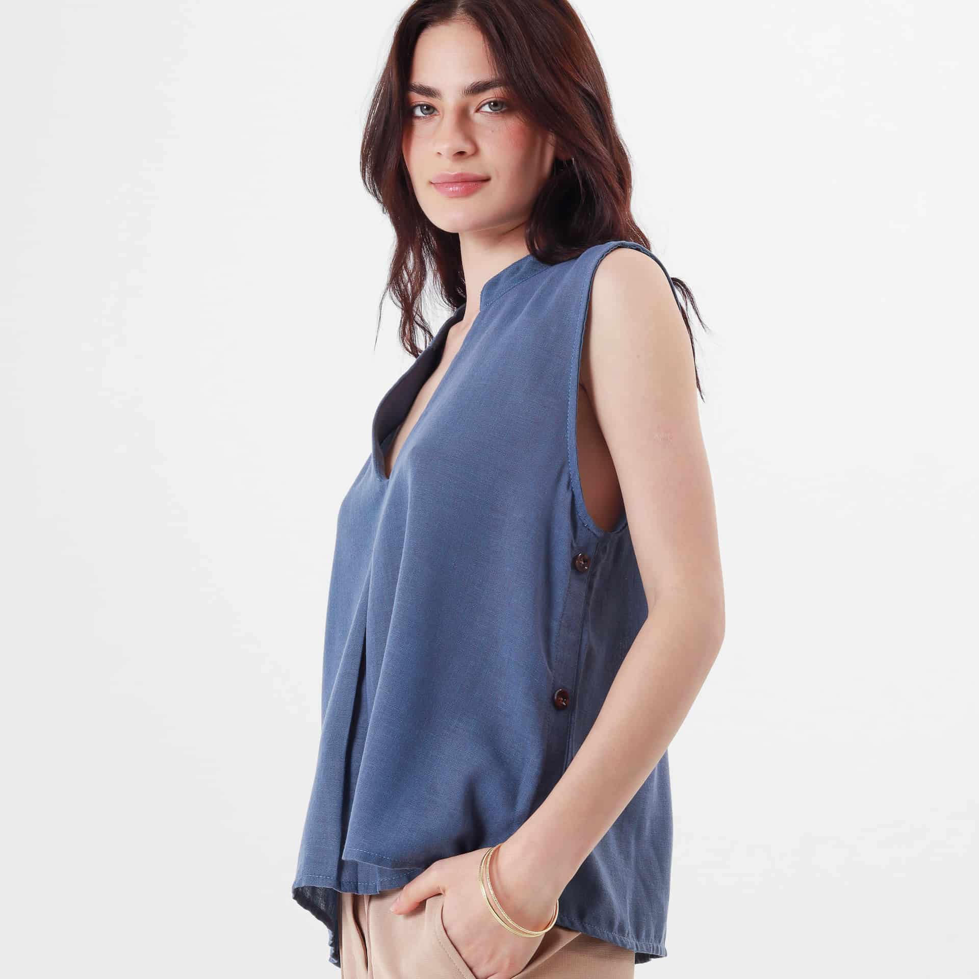 Blusa Cuello Alto Manga Sisa - miniatura 1