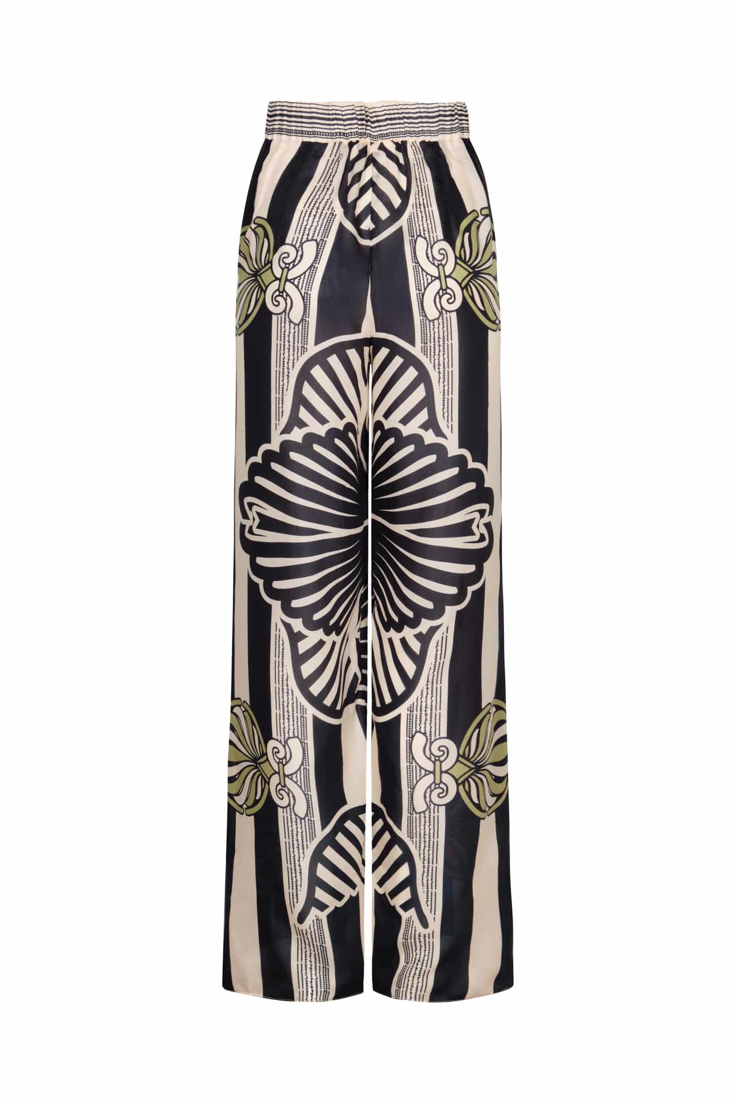 Joao Cotton Silk Pants / Navy Ornament Stripes - miniatura 3