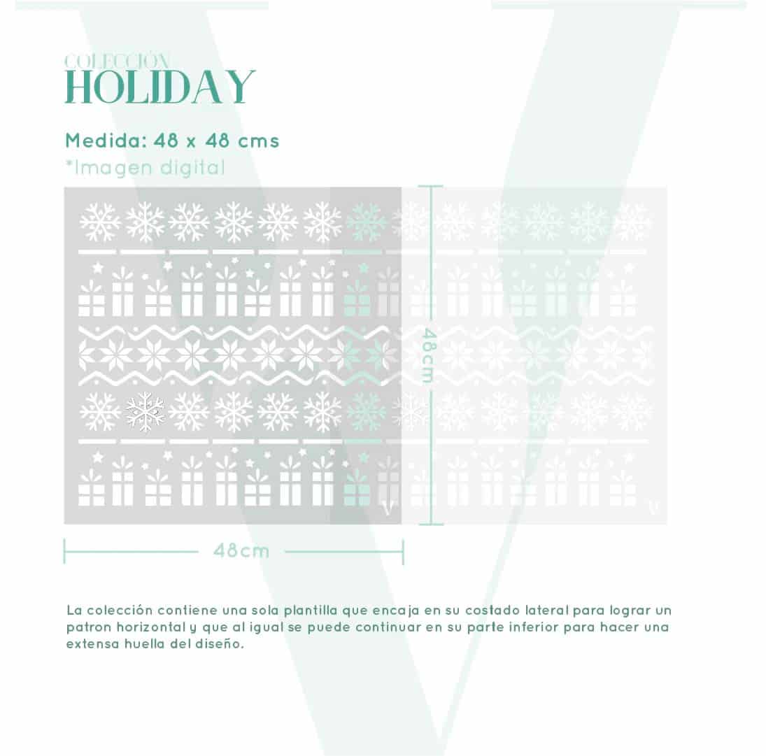 Plantillas para pintar, Vamarú Stencils, Colección Holiday 48x48cm, 1und - miniatura 2
