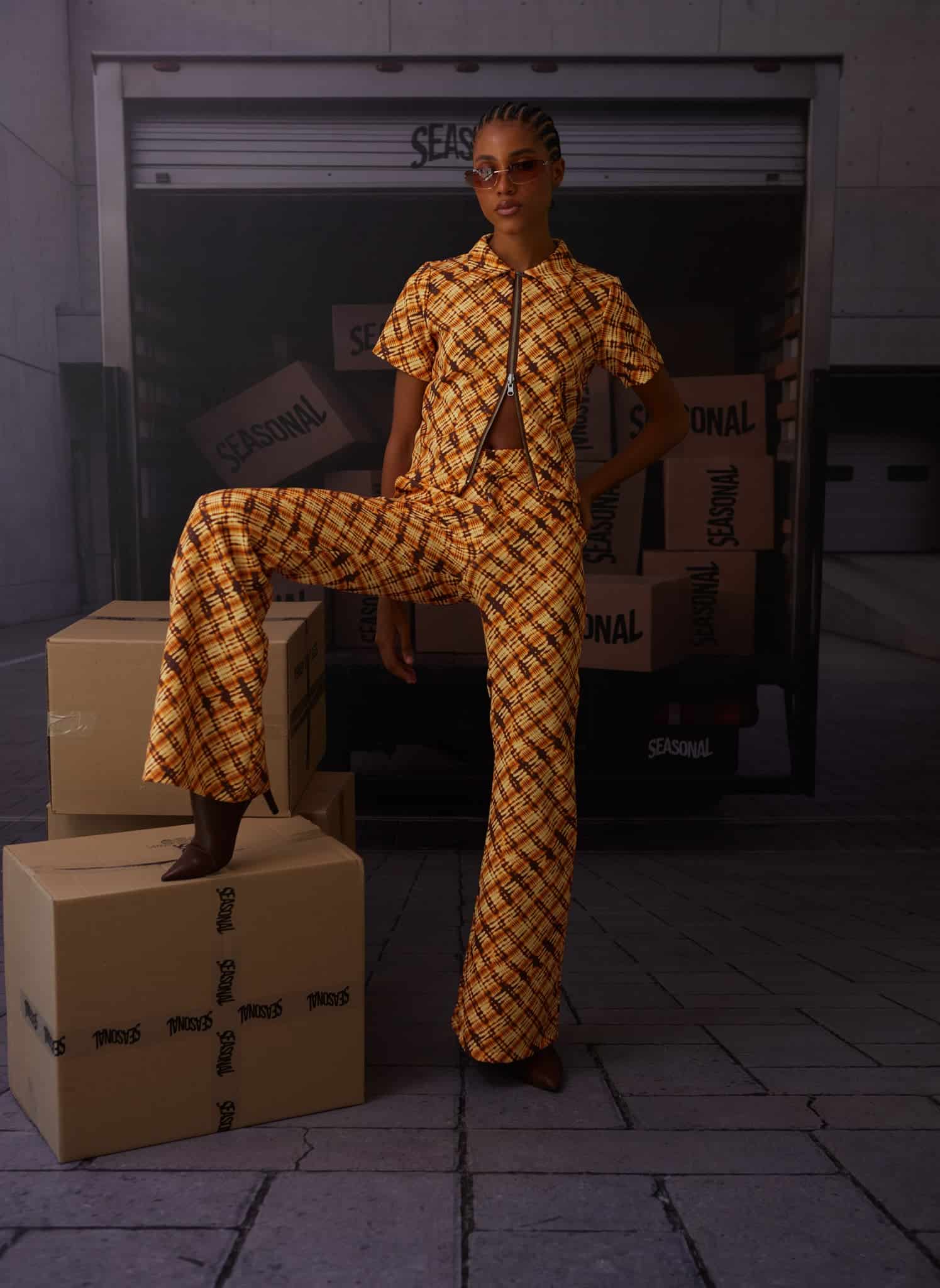 ORANGE GRID PANTS - miniatura 6