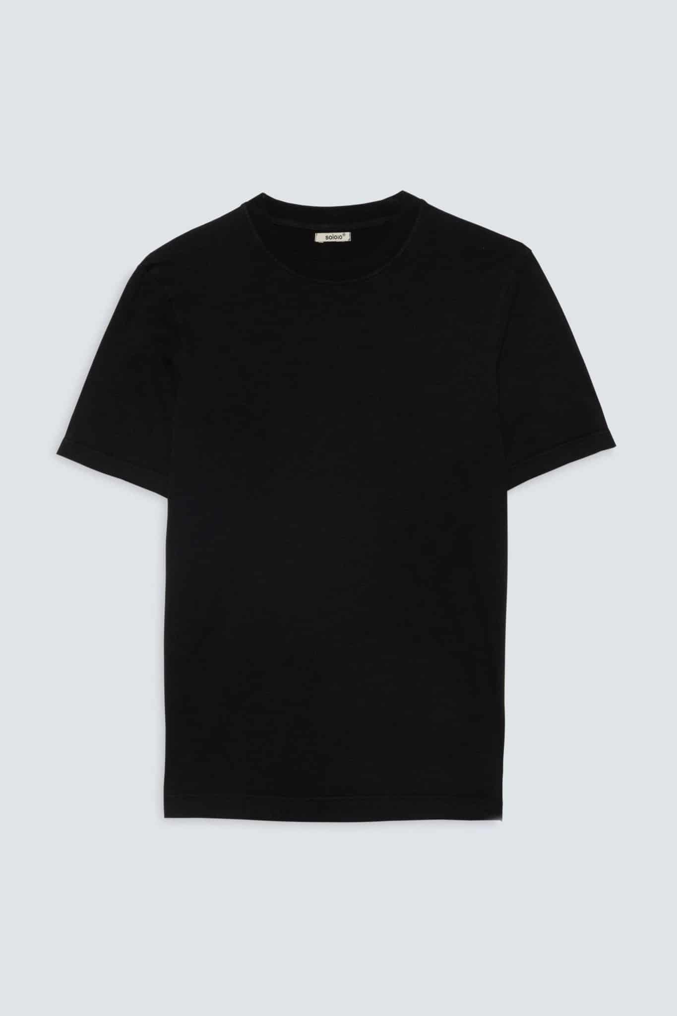 Men's cotton t-shirt black giorgio - miniatura 1