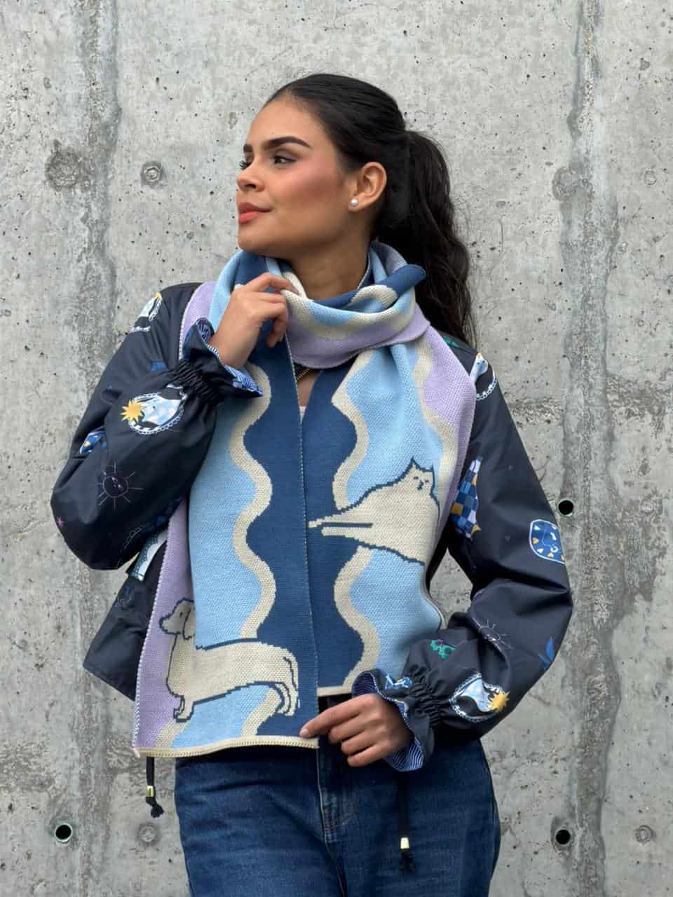 Bufanda Perro Gato Azul - miniatura 3
