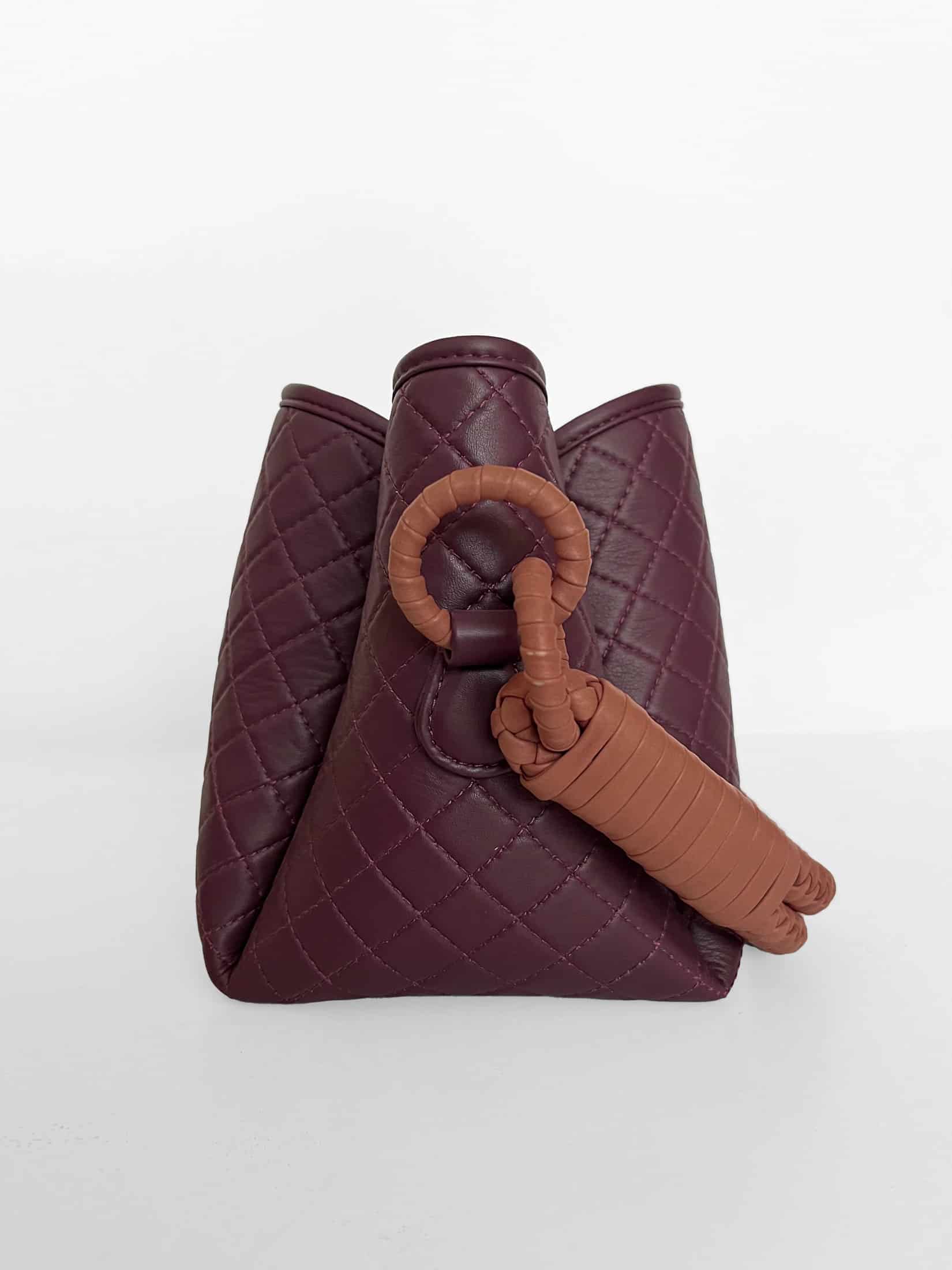 Tulip Mini Bucket Bag, Burgundy & Brandy - miniatura 2