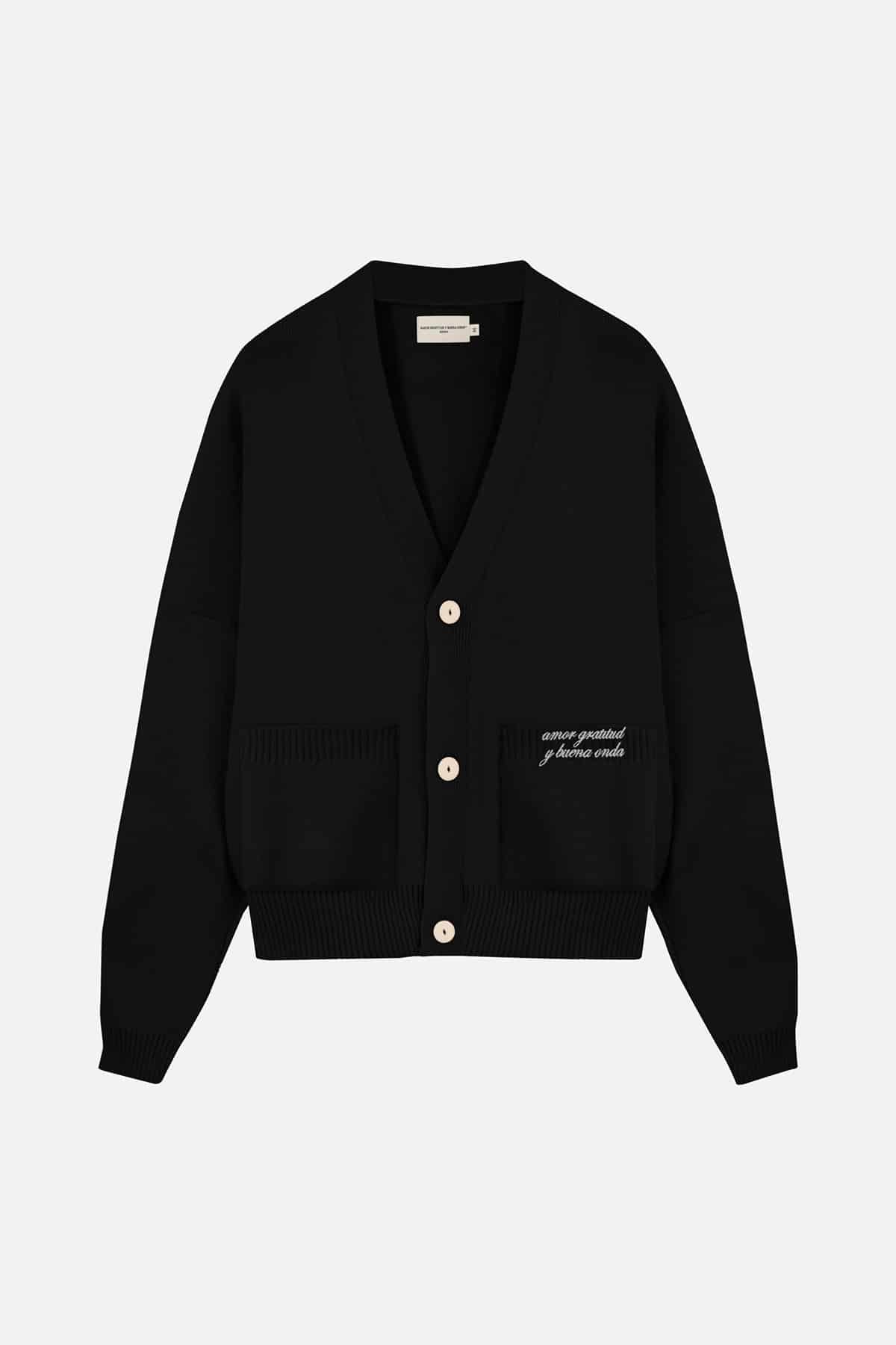 SIGNATURE CARDIGAN BLACK - miniatura 1