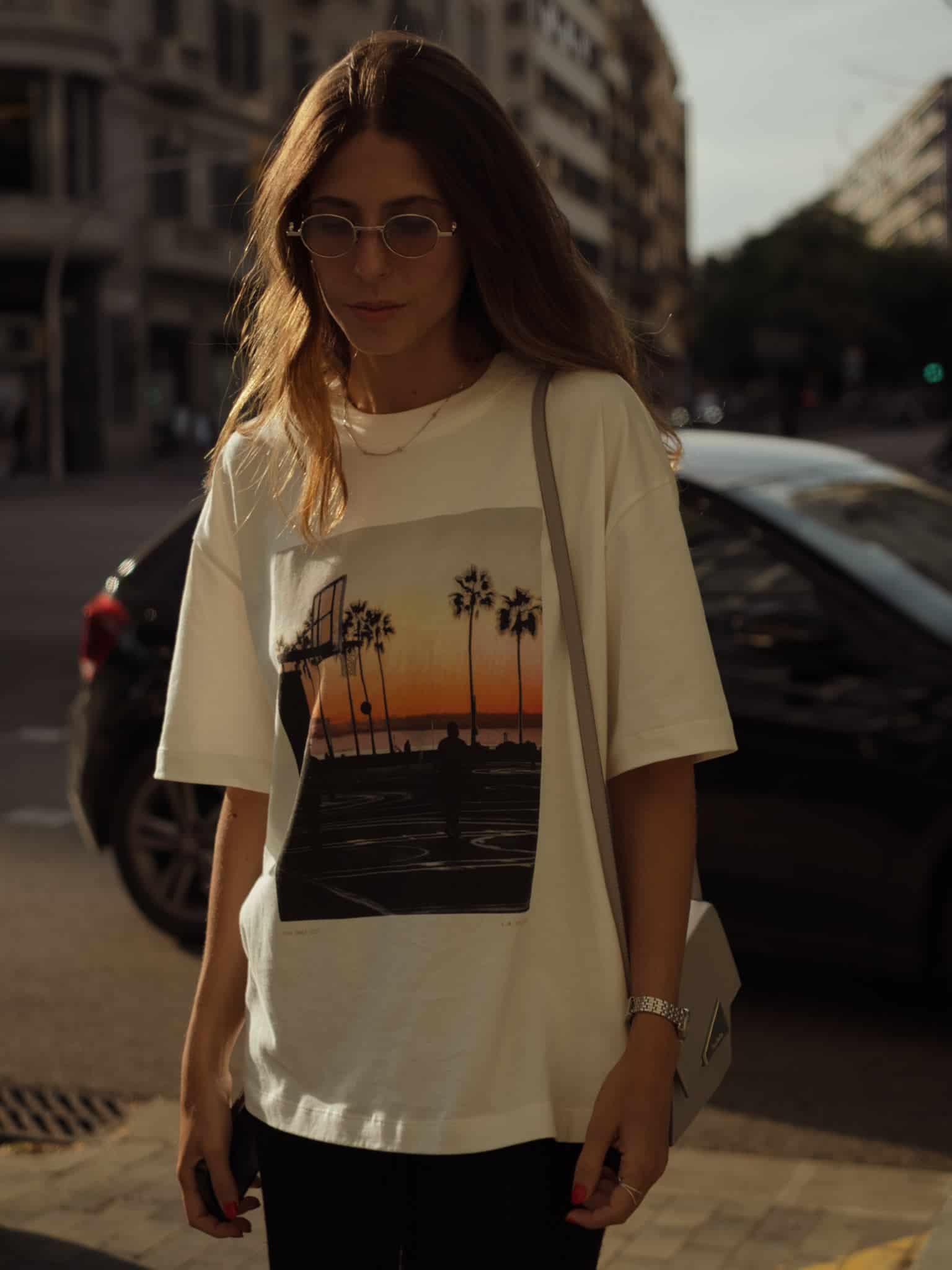 L.A. SUNSET PHOTOGRAPHY T-SHIRT - SOFT WHITE - miniatura 1