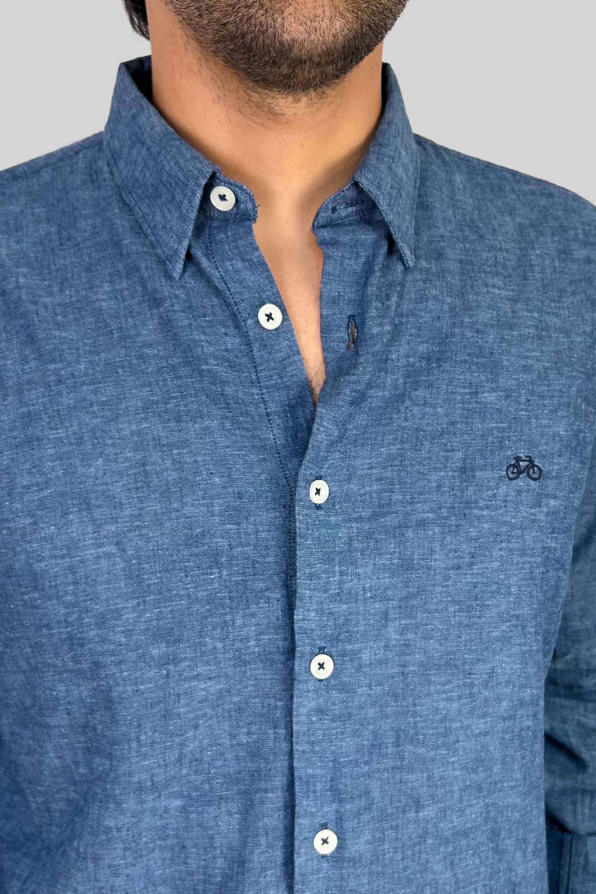 CAMISA LINO COBALTO - miniatura 2