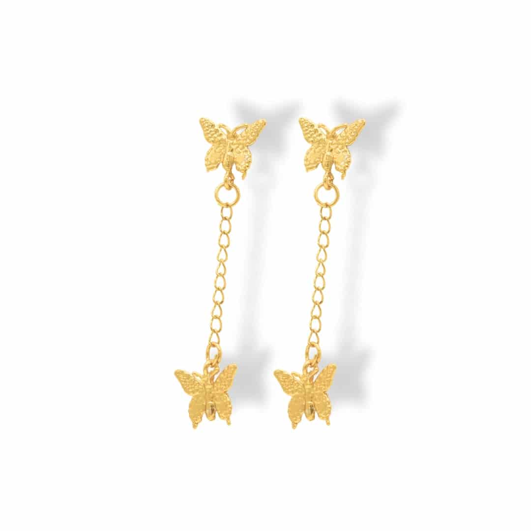 Aretes largos de mariposa pequeña - miniatura 1