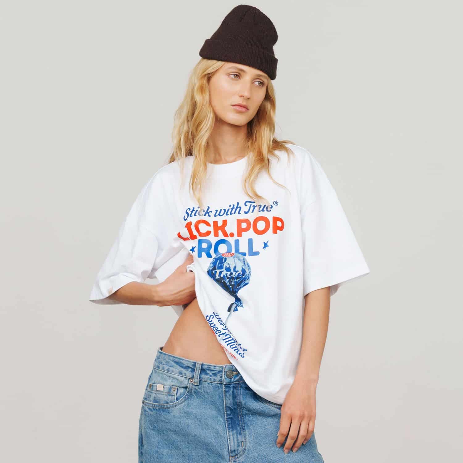Lollipop Boxy Tee - White - miniatura 7