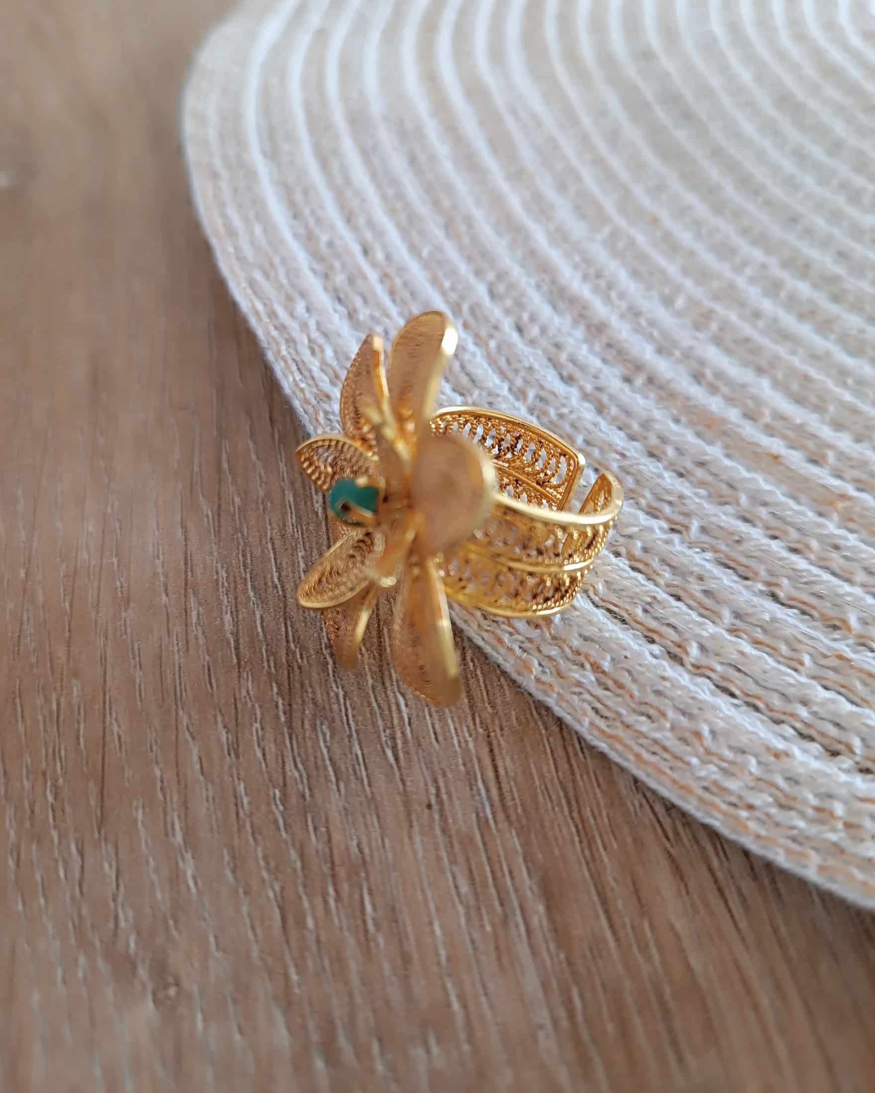 Anillo maxi en filigrana con esmeralda Belen - miniatura 6