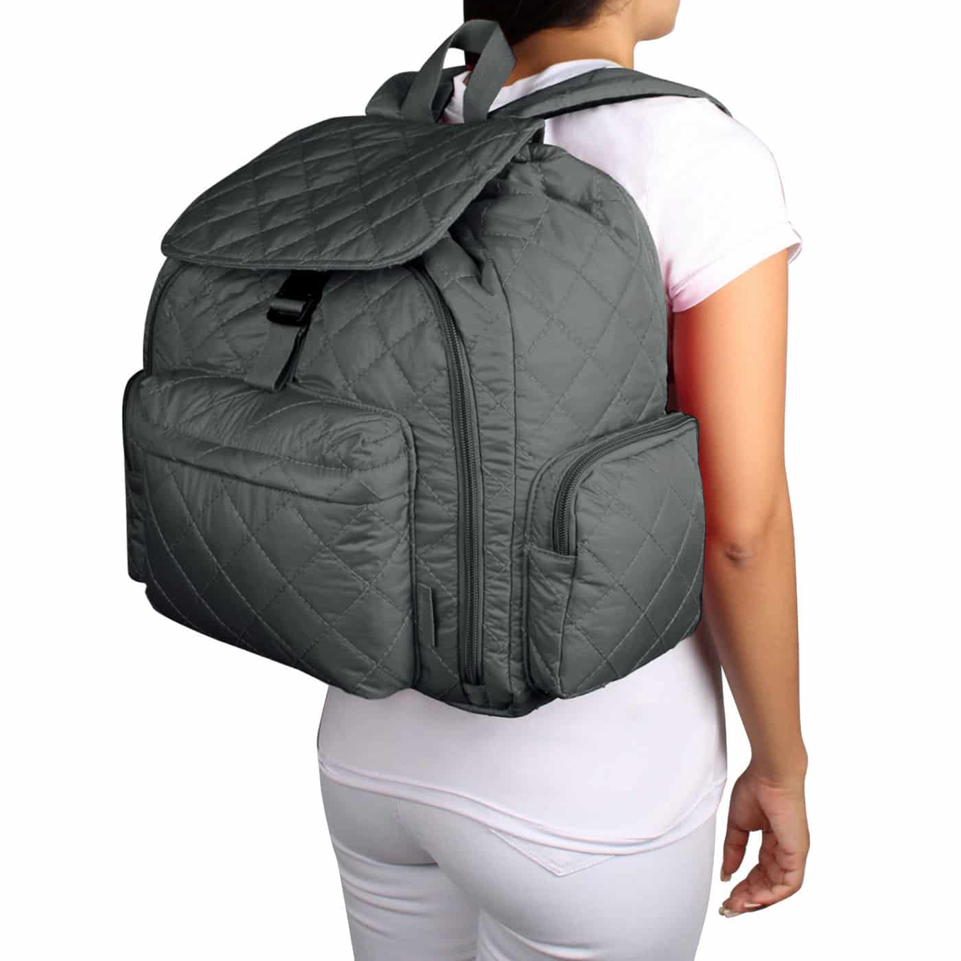 Morral Mochilero Pequeno Puffer Gris - miniatura 6