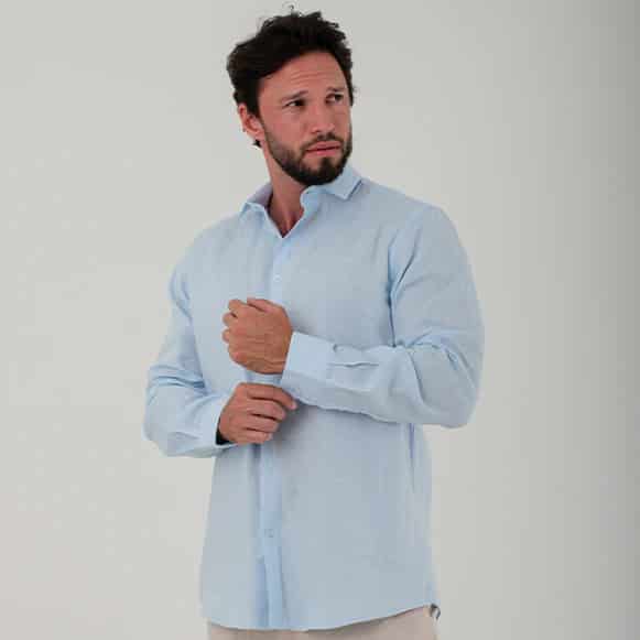 CAMISA ML 100% LINO HOMBRE - miniatura 3