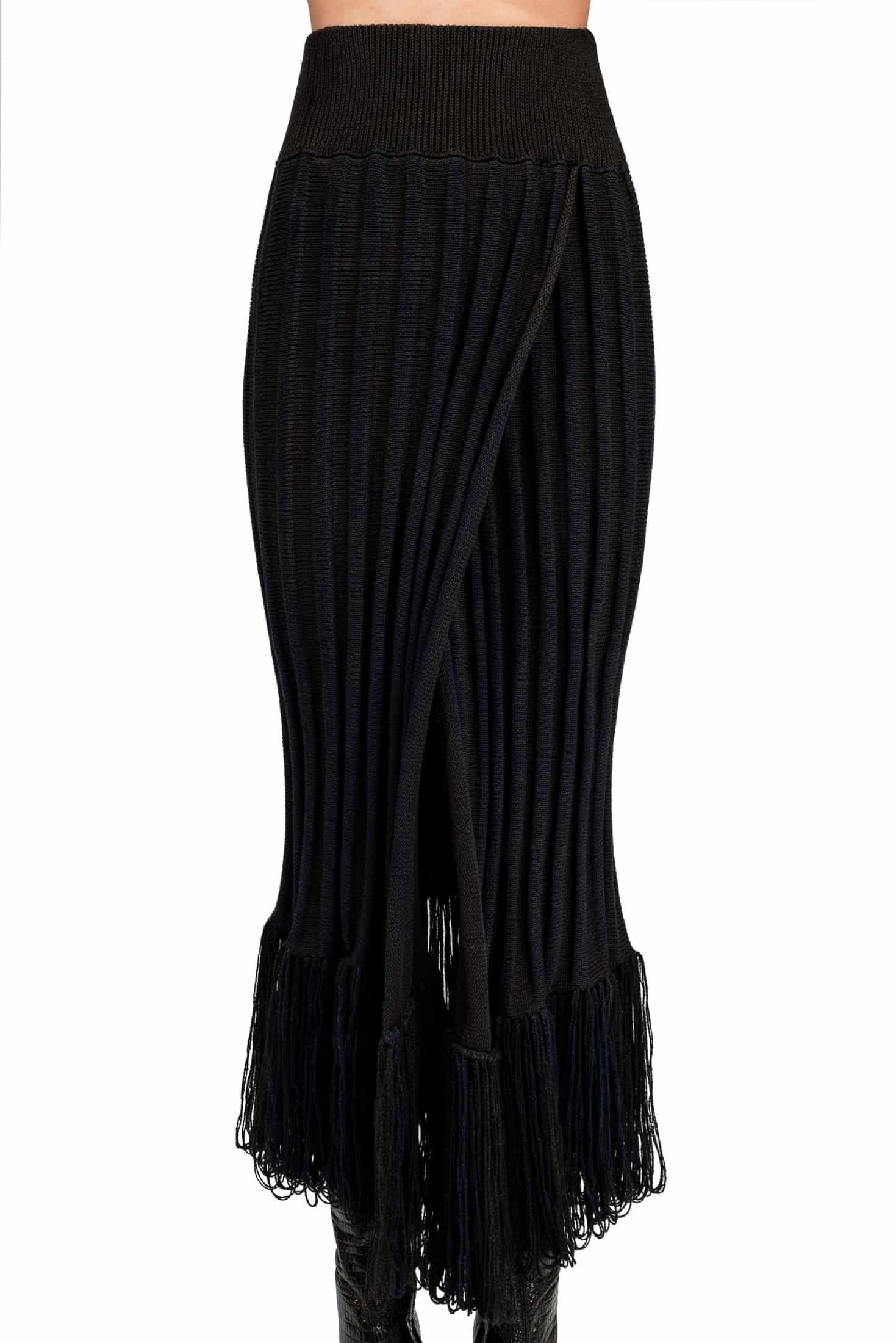 TWO TONE KNITTED RIBBED SKIRT - miniatura 1