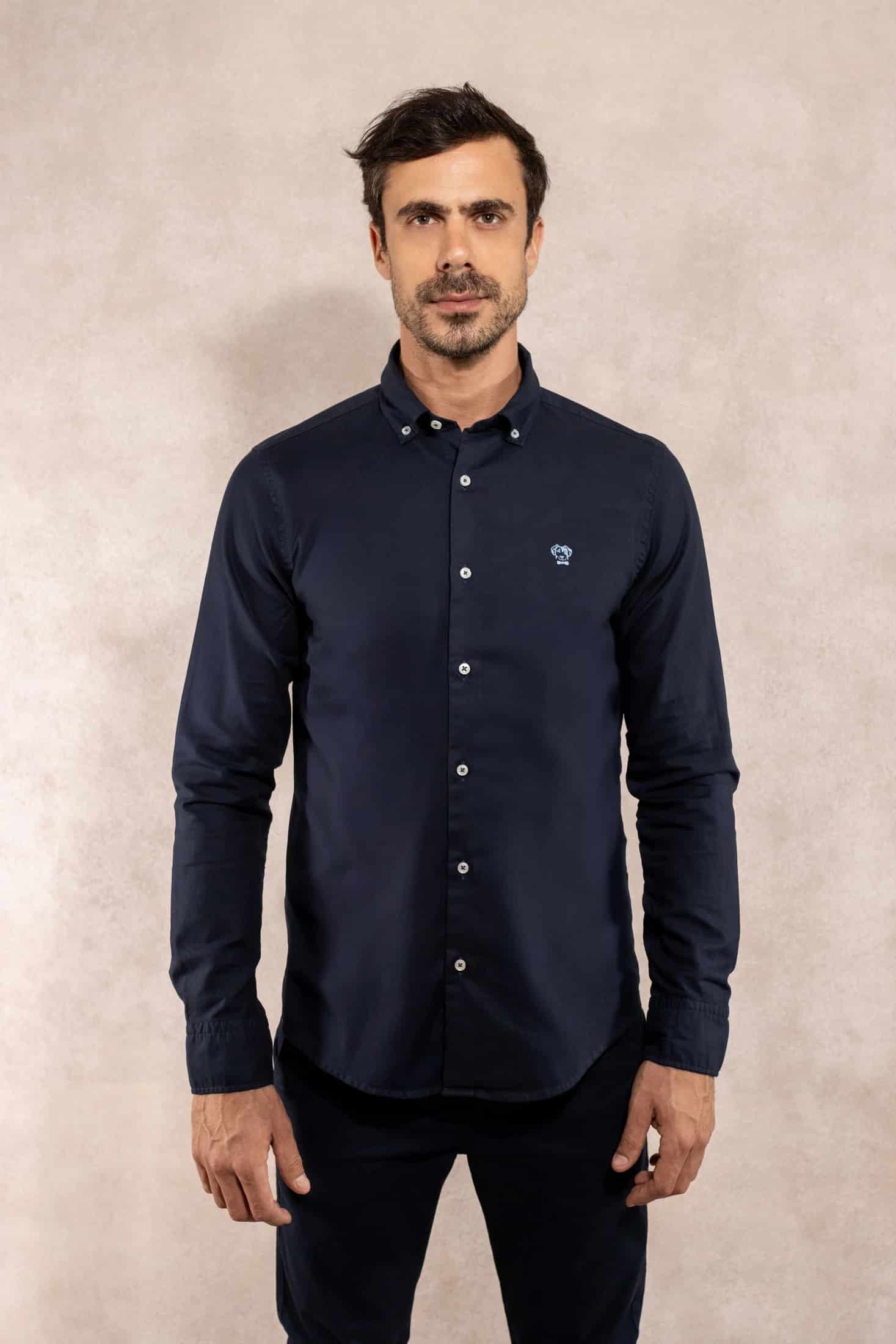 Camisa Antimanchas Oxford Azul - Talla Regular - miniatura 1