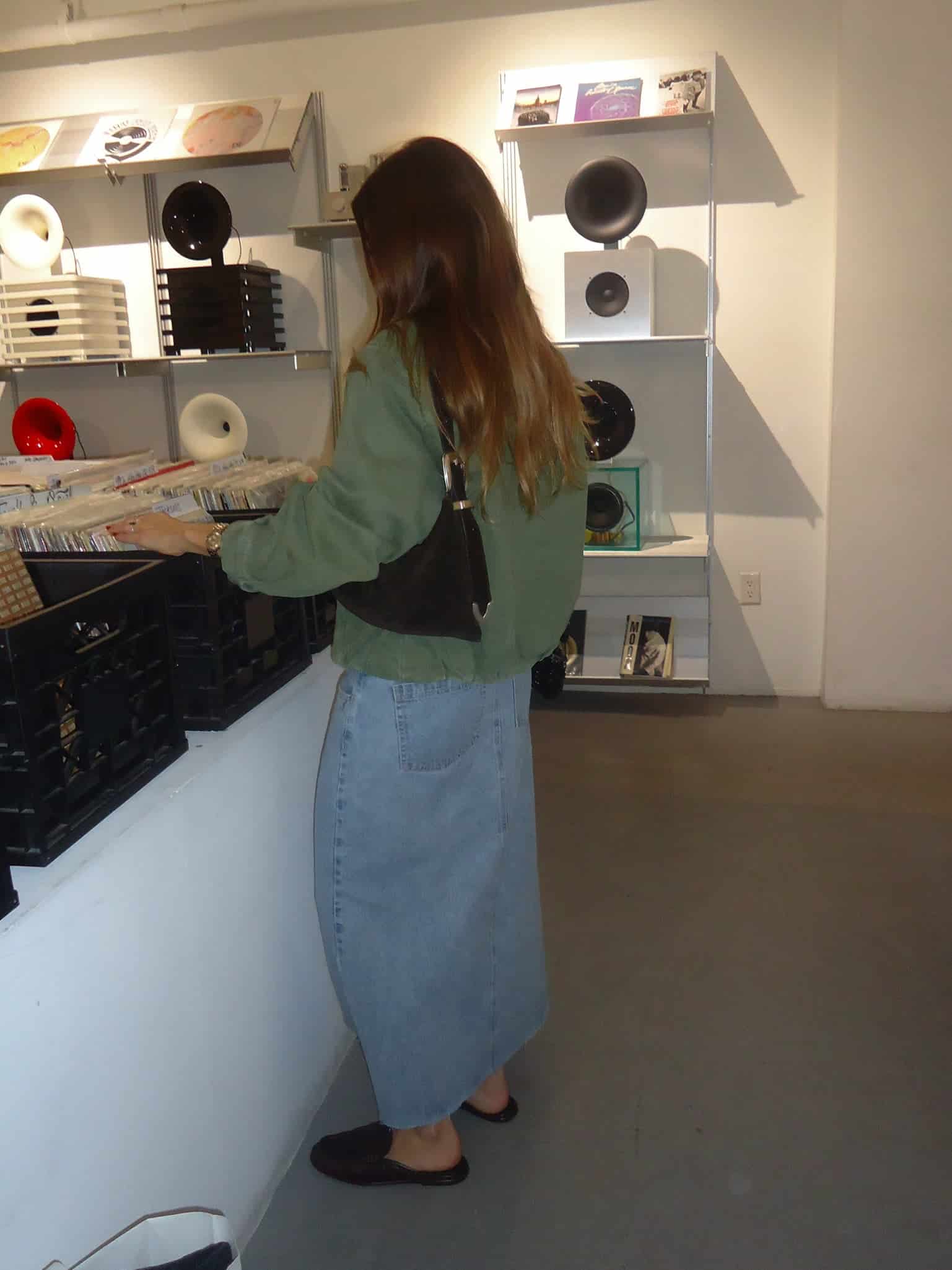 LONG DENIM SKIRT - MEDIUM LIGHT BLUE - miniatura 3