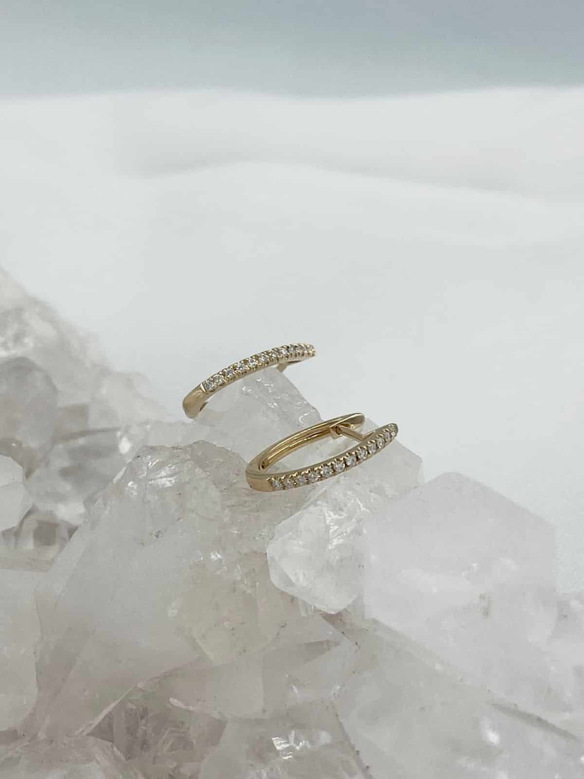 Aretes Diamantes estilo candongas en Oro Blanco 18K #1 - miniatura 2