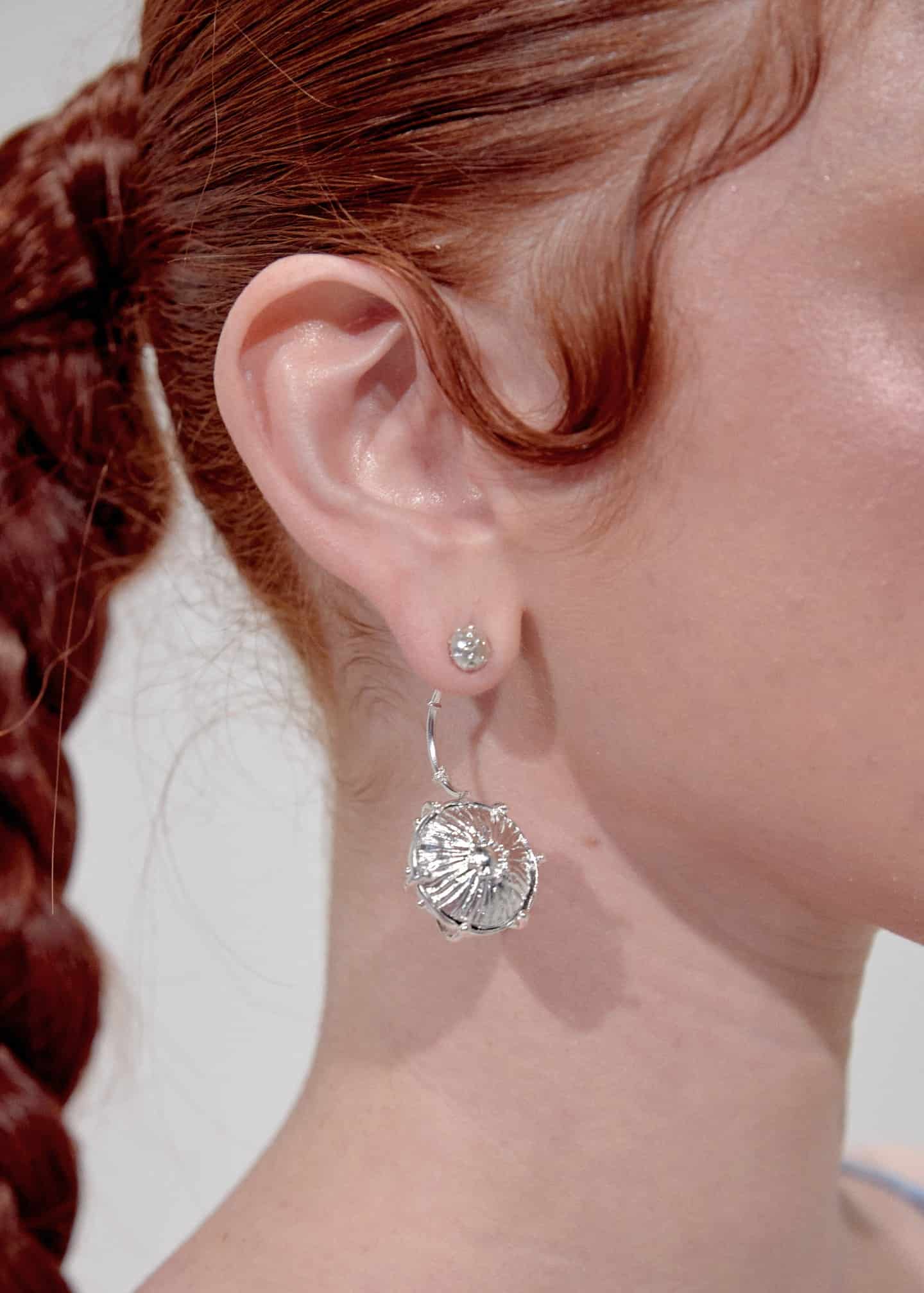 Aretes maxi sombrerito plata - miniatura 2