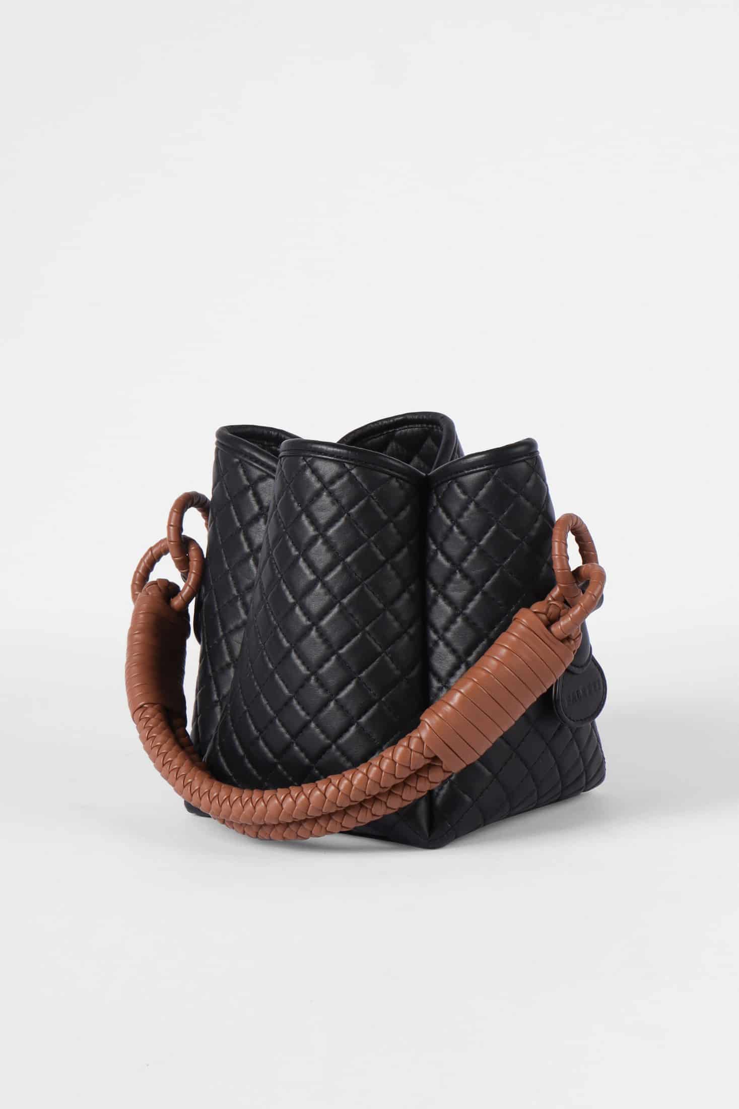 Tulip Mini Bucket Bag, Black & Brandy - miniatura 2