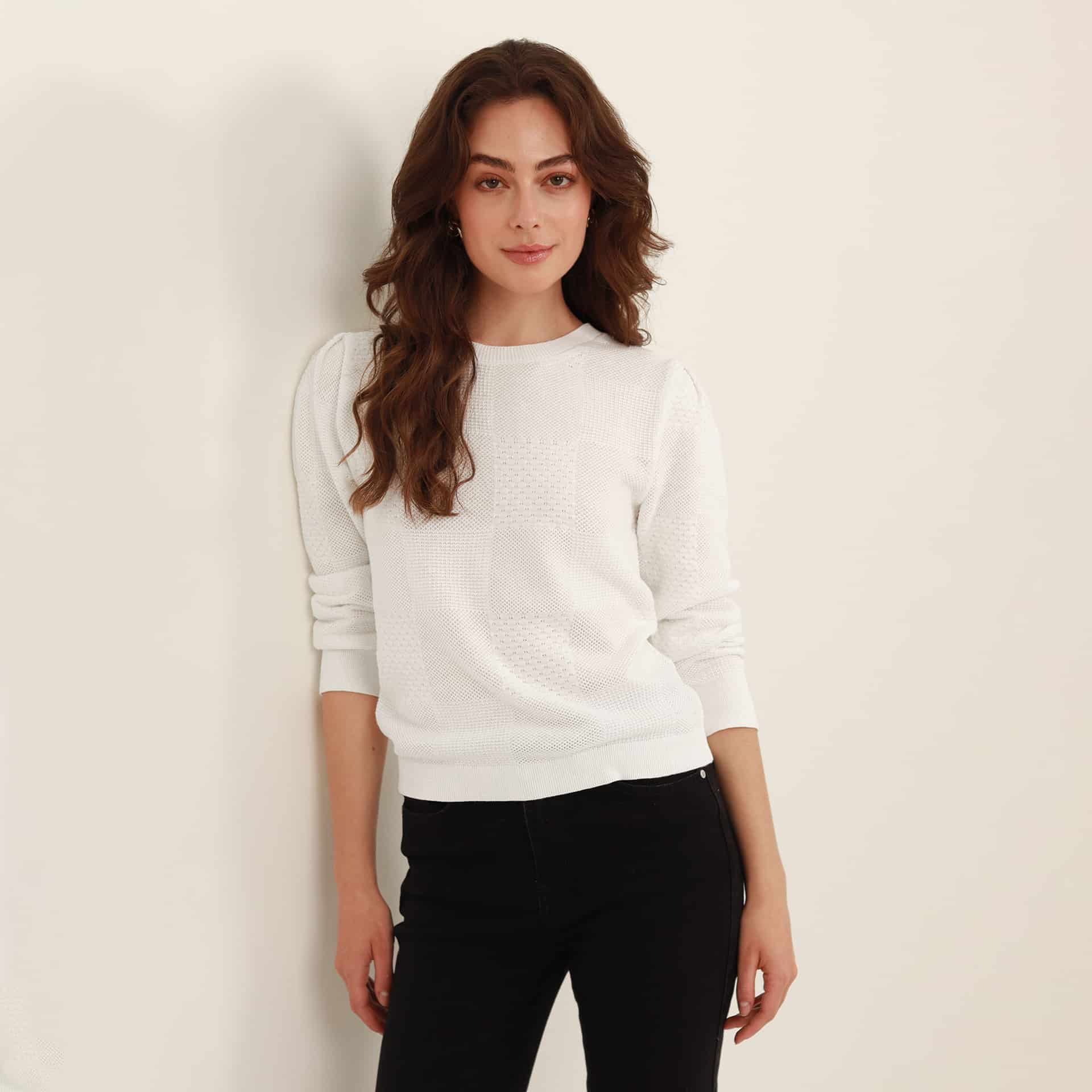 Sweater cuello redondo manga larga en jacquard - miniatura 5