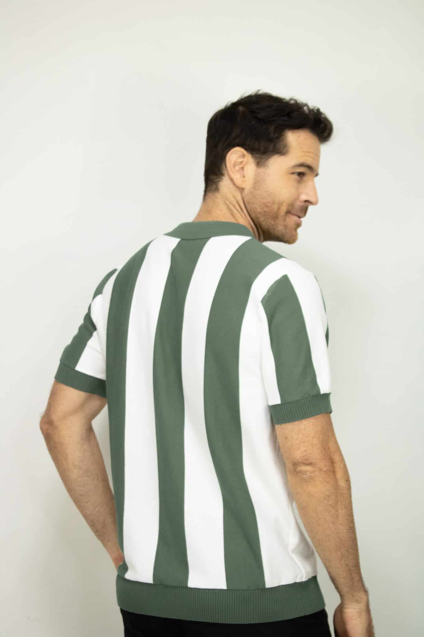 POLO TEJIDA RAYAS VERDE PARA HOMBRE - miniatura 3