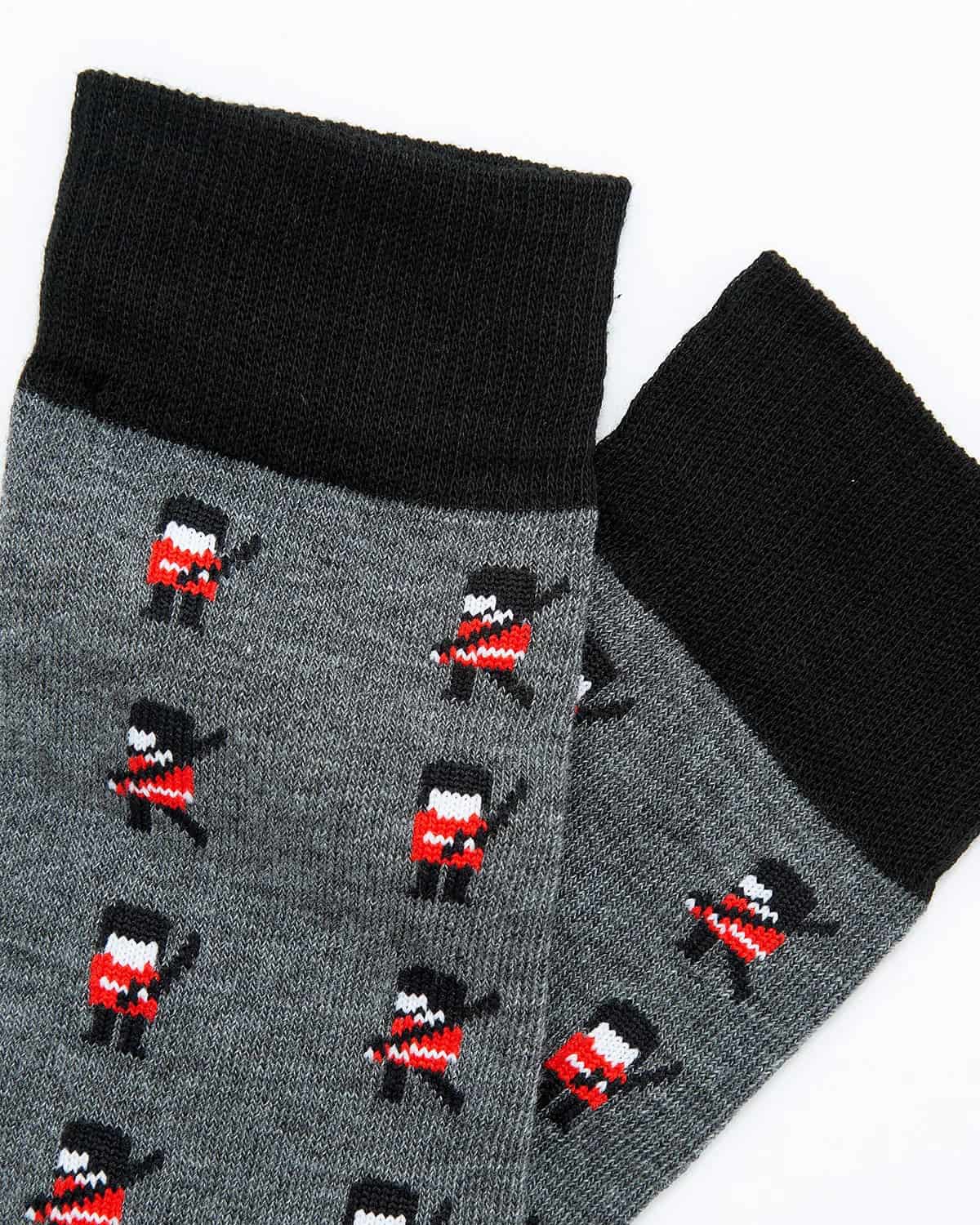 Medias Algodón Estampado Soldados Ingleses - Fondo Gris - miniatura 3