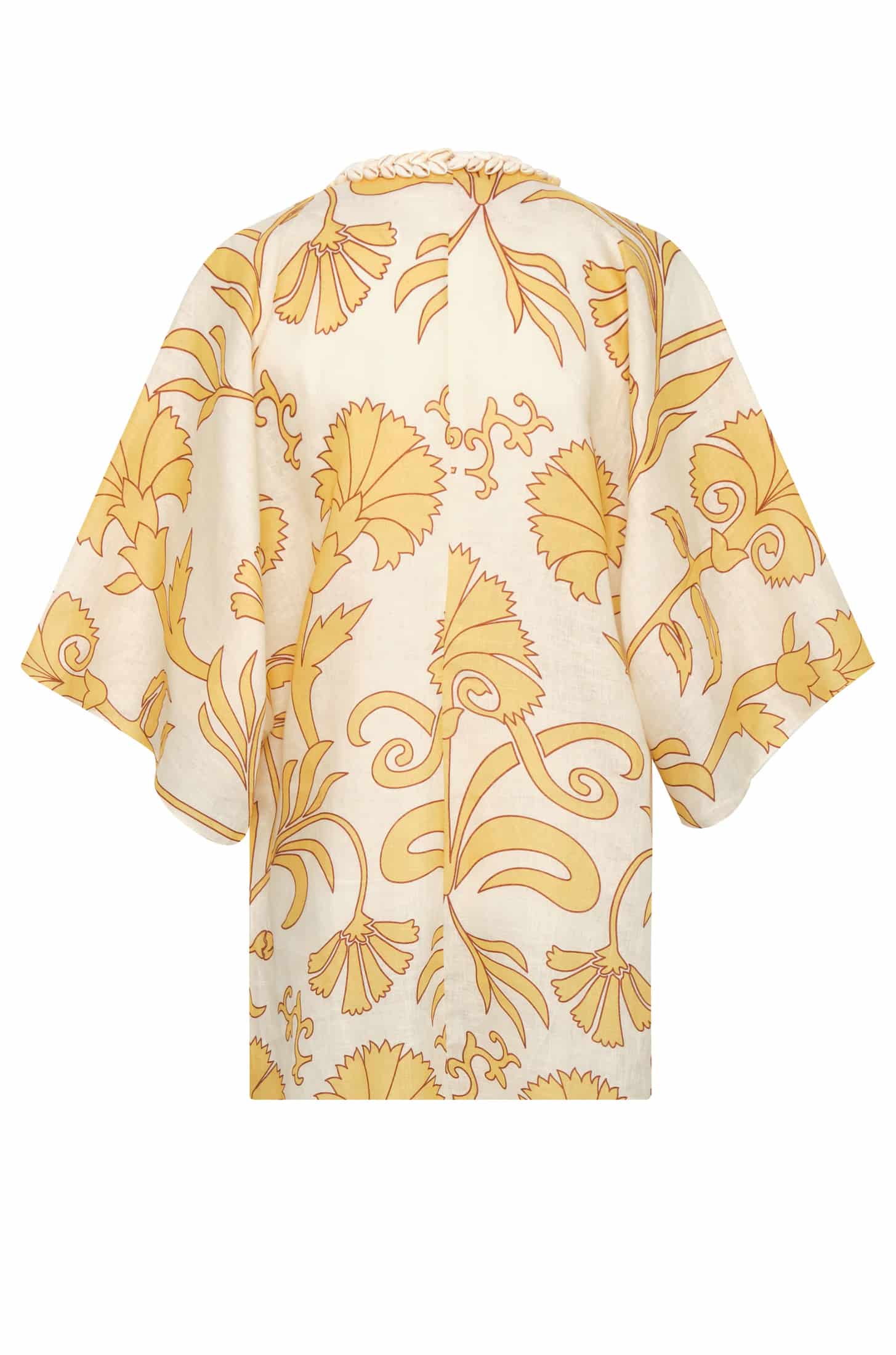 Andina Hand-Embroidered Linen Mini Tunic / Yellow Flowers - miniatura 3