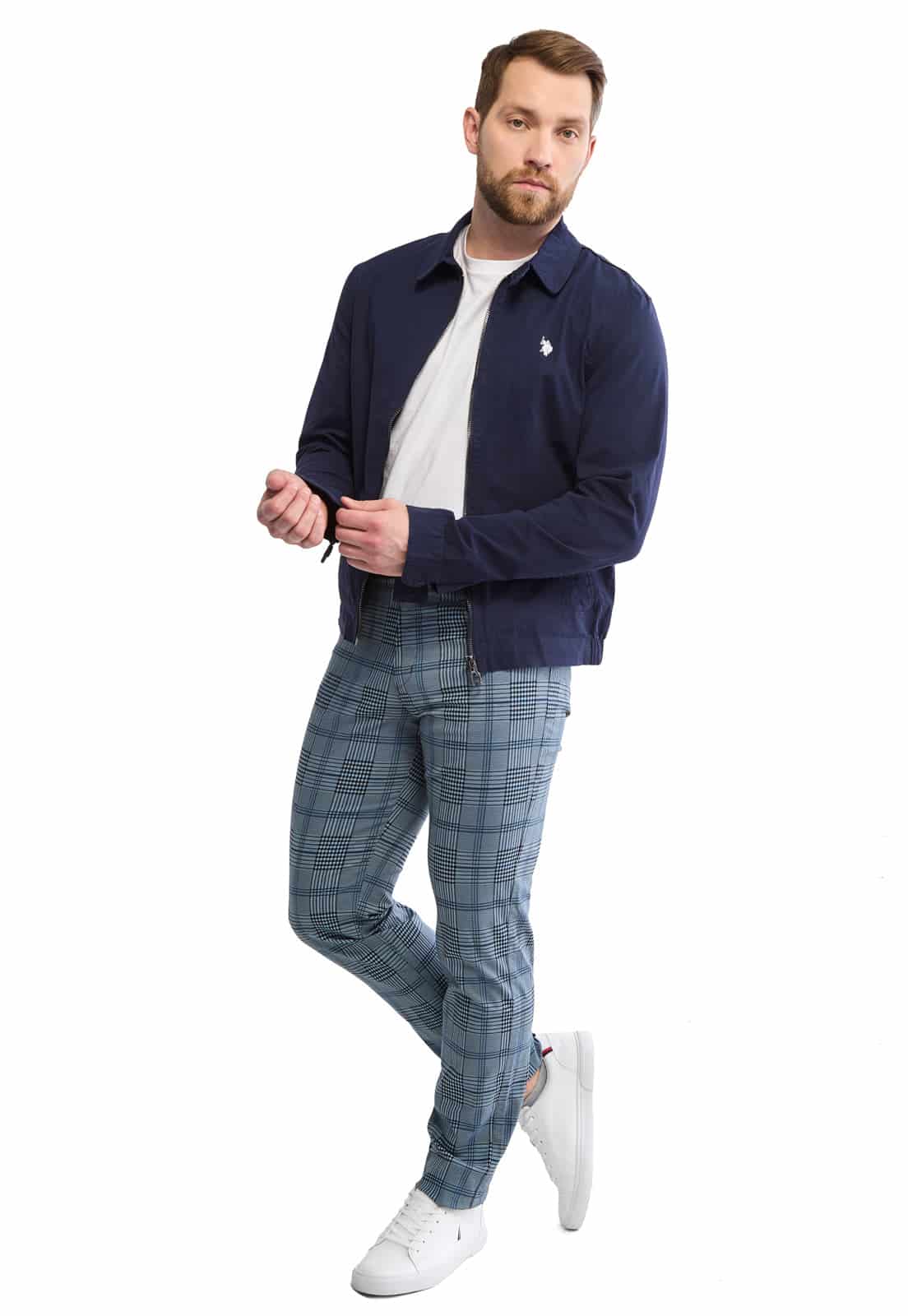 Pantalón dril a cuadros gris con azul - miniatura 4