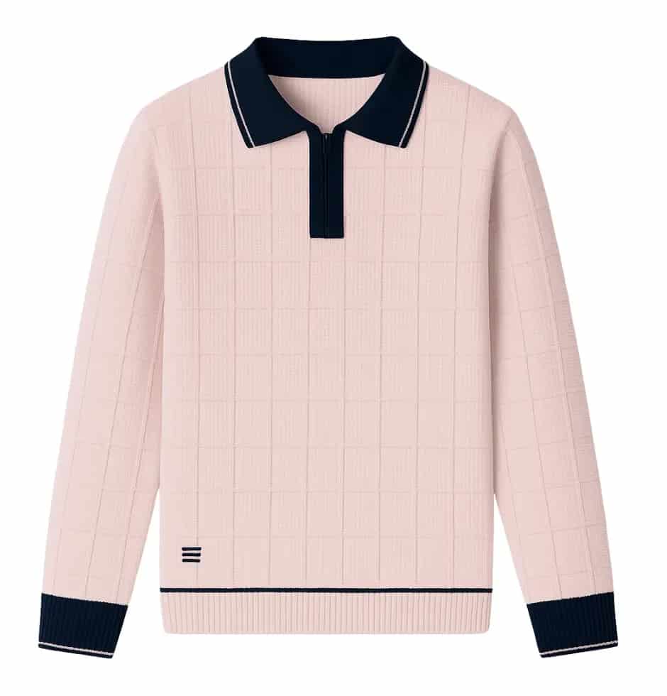 Polo Long Sleeves Tejida - Rosa Cipria - NUOVO - miniatura 2