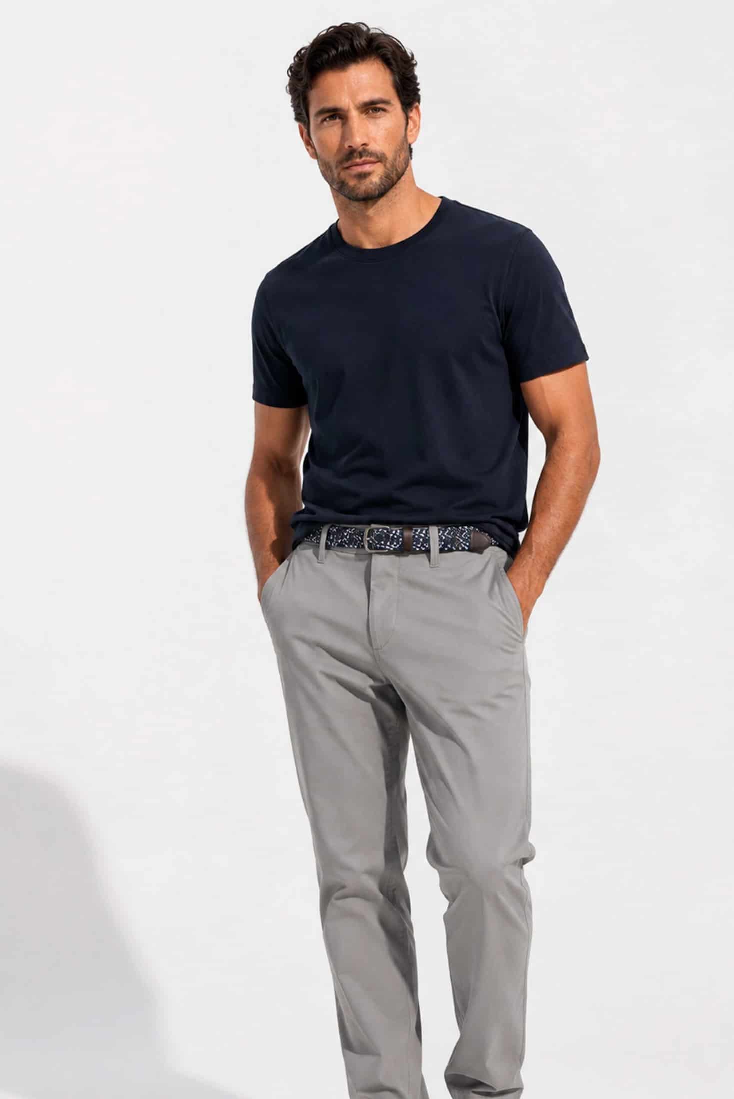 Camiseta 100% Algodón Pima Azul Navy - miniatura 2