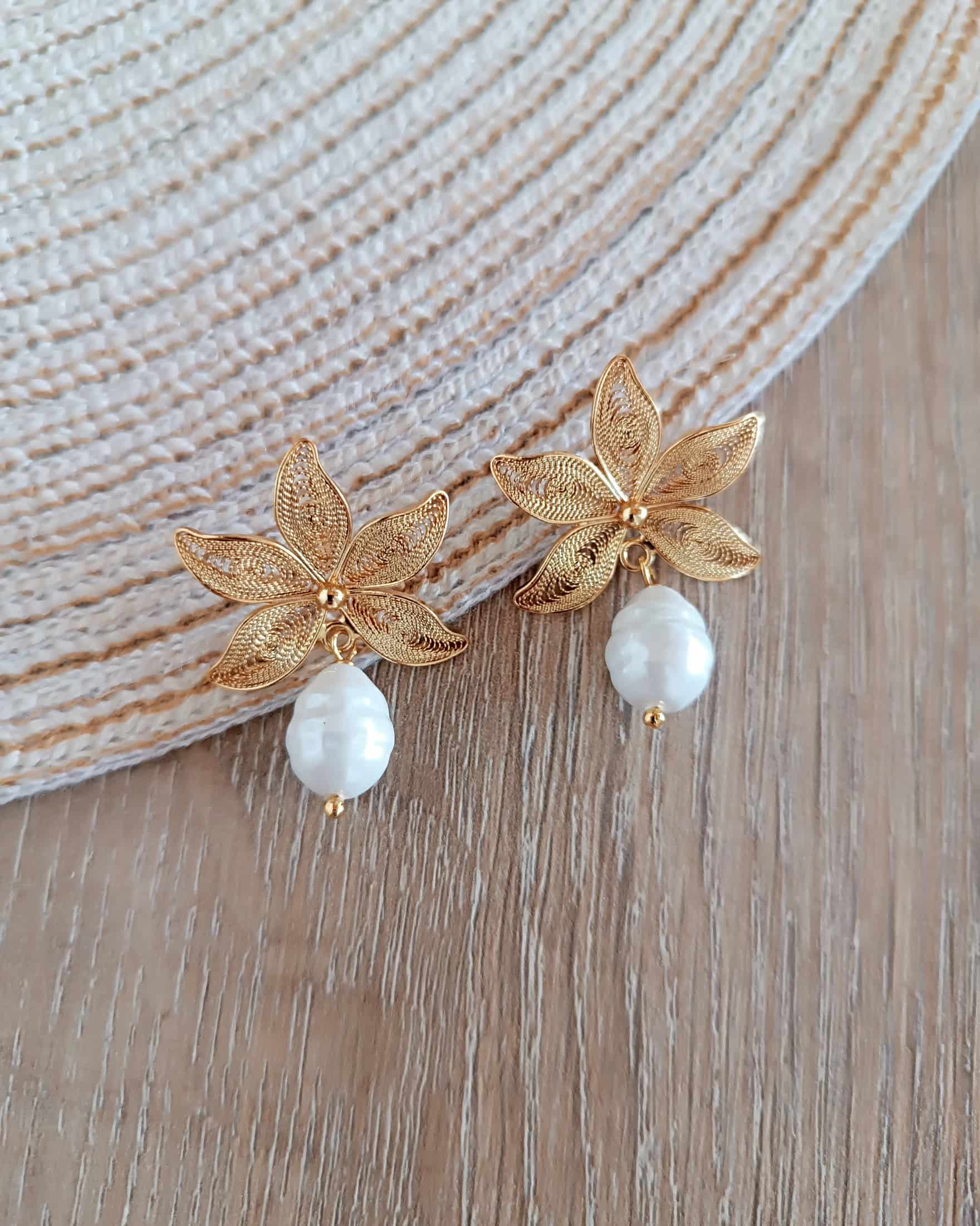Aretes filigrana  con perla Gadea - miniatura 7