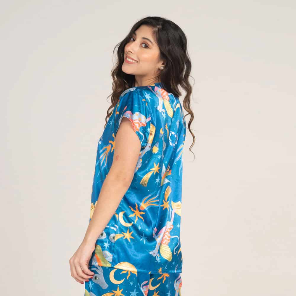 Camisa Manga Corta Satin Estampado Alebrijes. - miniatura 2