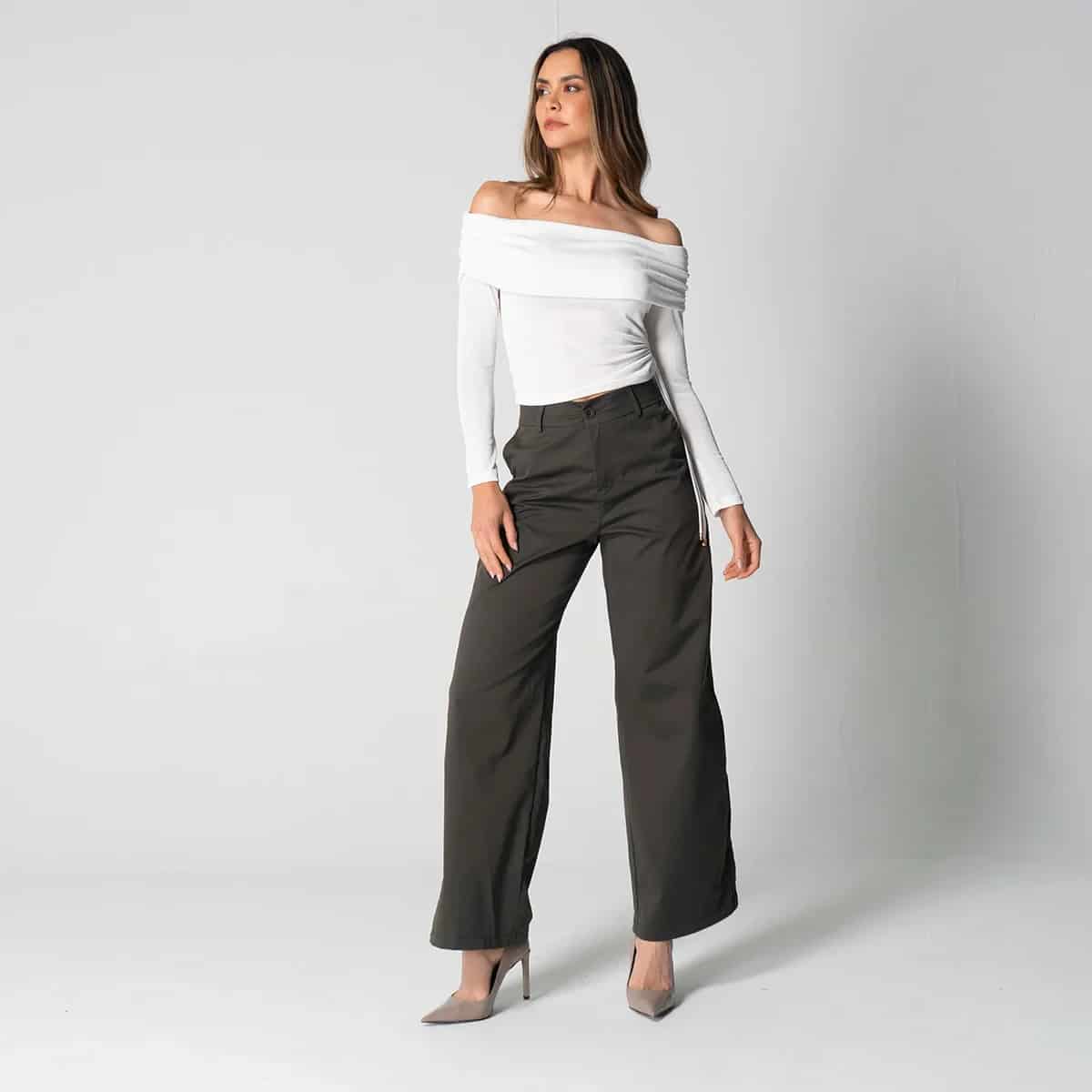 Pantalon Unicolor Wide Leg Zac - miniatura 7