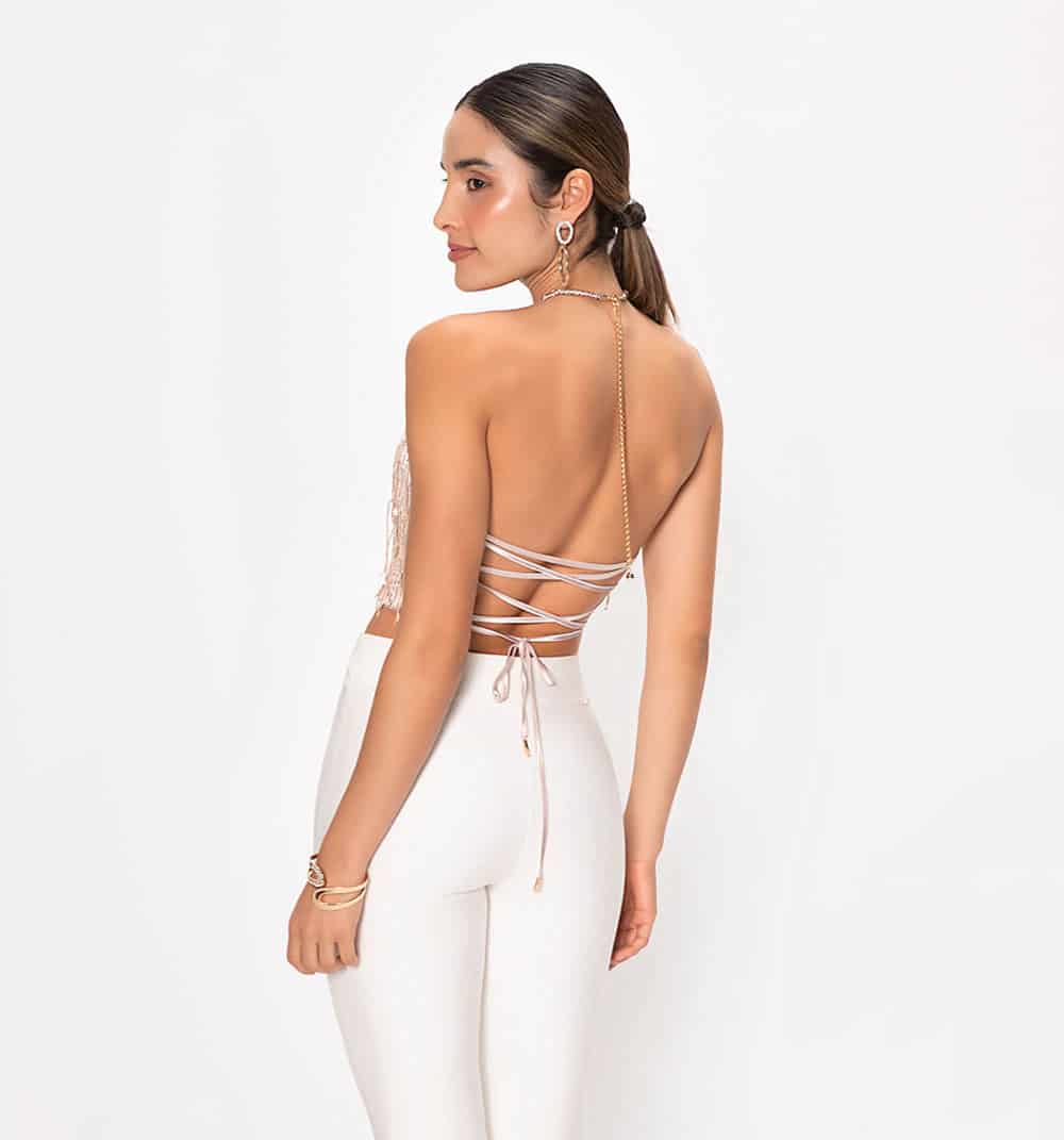 Blusa crop con espalda descubierta y tir - miniatura 4