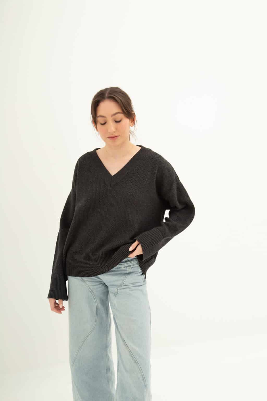 Saco Cuello V Arroz Carbón - miniatura 2