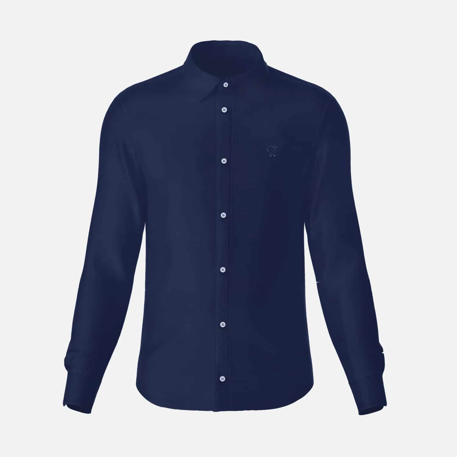 Camisa Performance Antiarrugas Azul Oscuro - miniatura 14