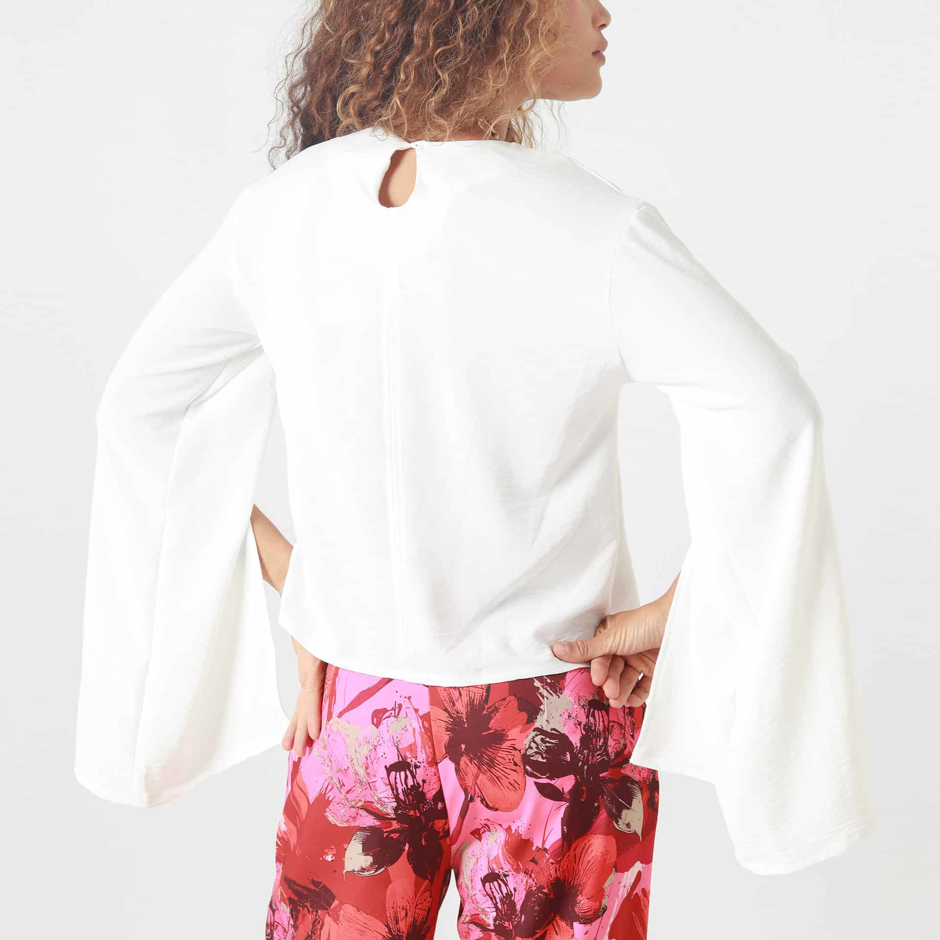 Blusa Cuello Redondo Manga Abierta - miniatura 3