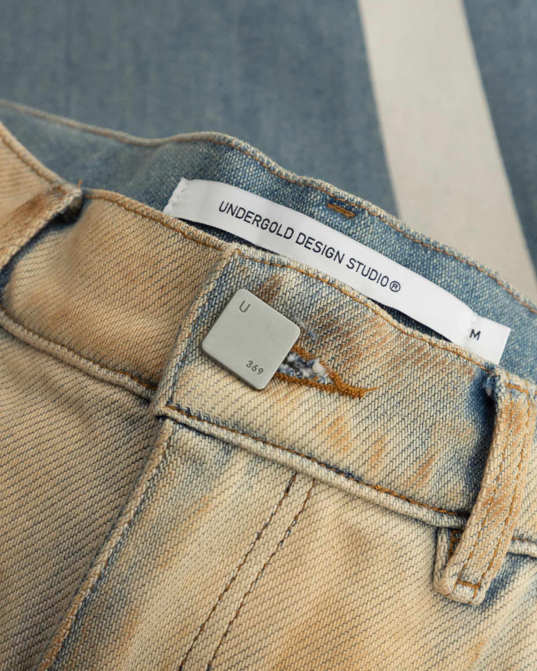 Holy State Stripe Wide Jeans Sand Blue - miniatura 6