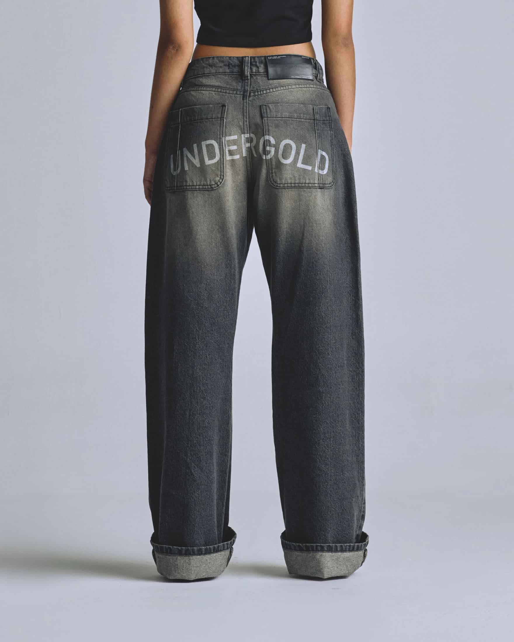 W Basics Undergold Wide Jean Dirty Black - miniatura 7