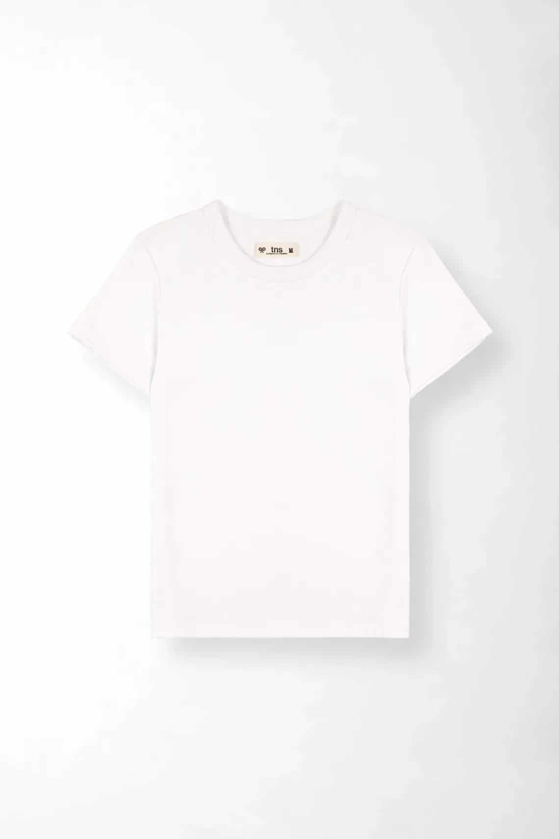 Camiseta regular fit con cuello redondo en blanco para mujer - miniatura 9
