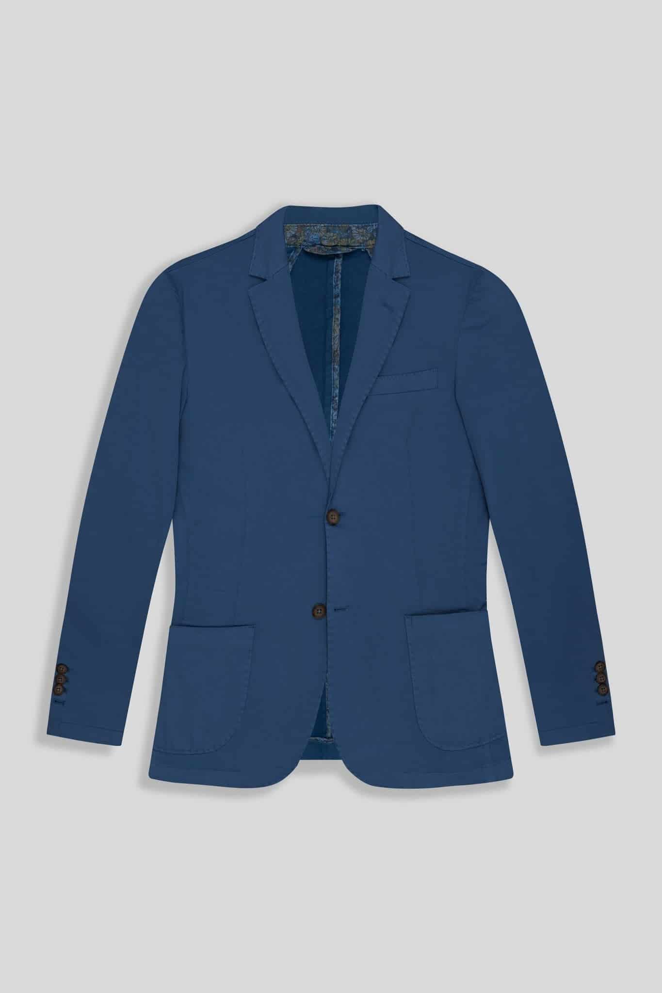 Men's mixed fabric blazer blue new sienna - miniatura 1
