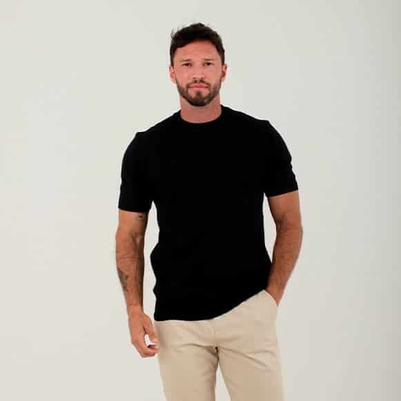T-SHIRT BASICO TEJIDO HOMBRE - miniatura 3