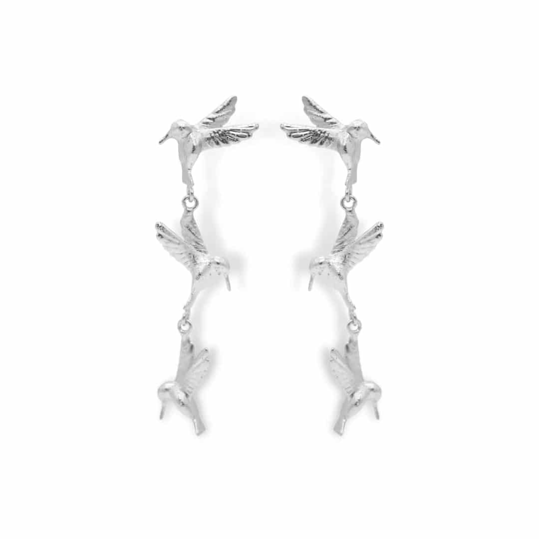 Aretes largos de colibrí - miniatura 2