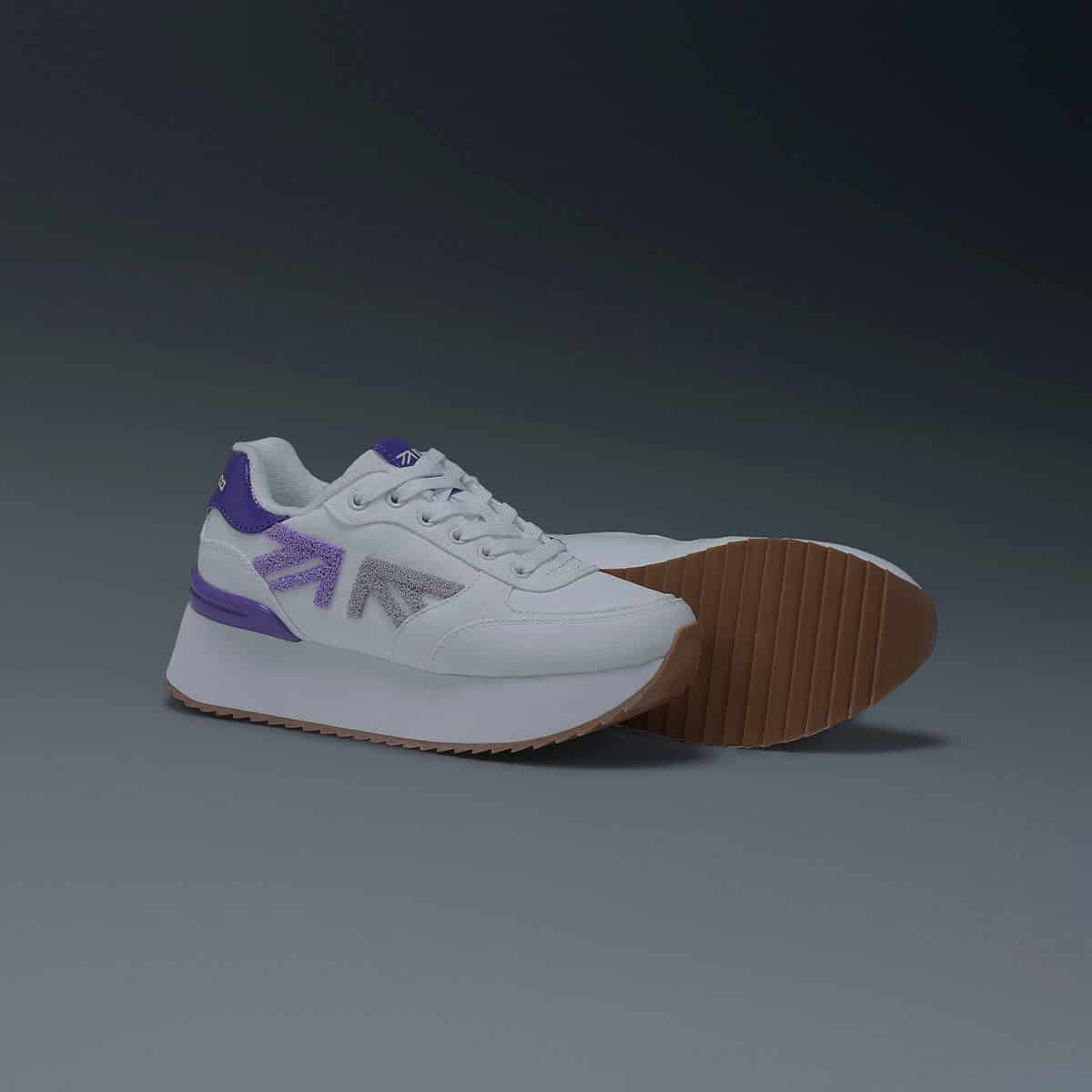 Tenis Blanco Morado Mujer - miniatura 5