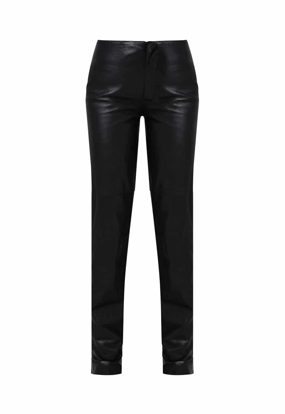 LEATHER LOW RISE TROUSERS - miniatura 6