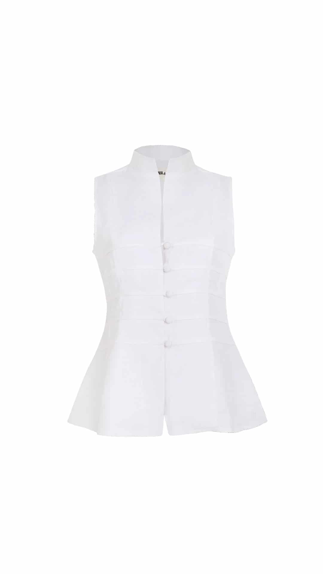 Top Nia de lino | Blanco - miniatura 2