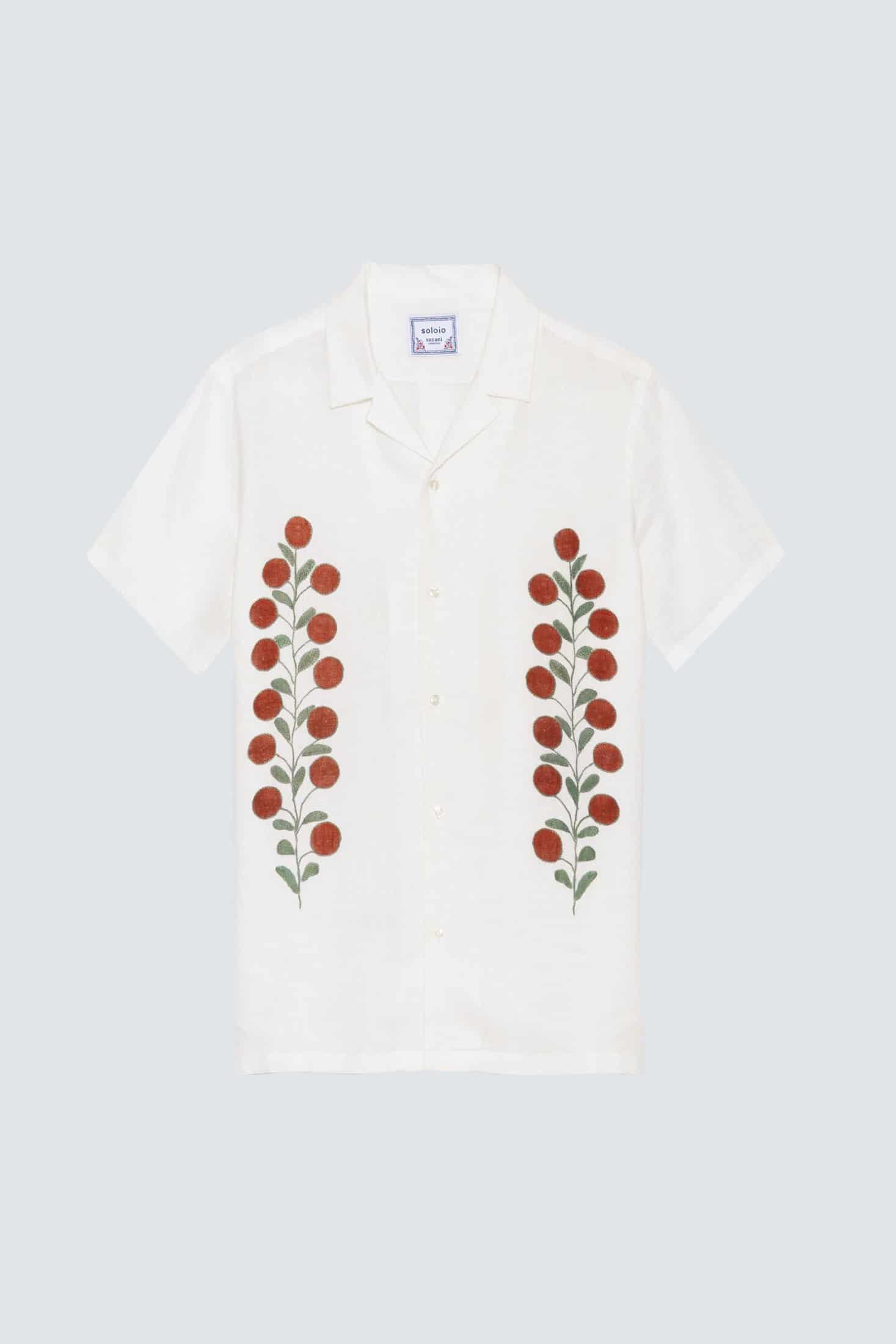 Men's linen shirt red mirzo - miniatura 1