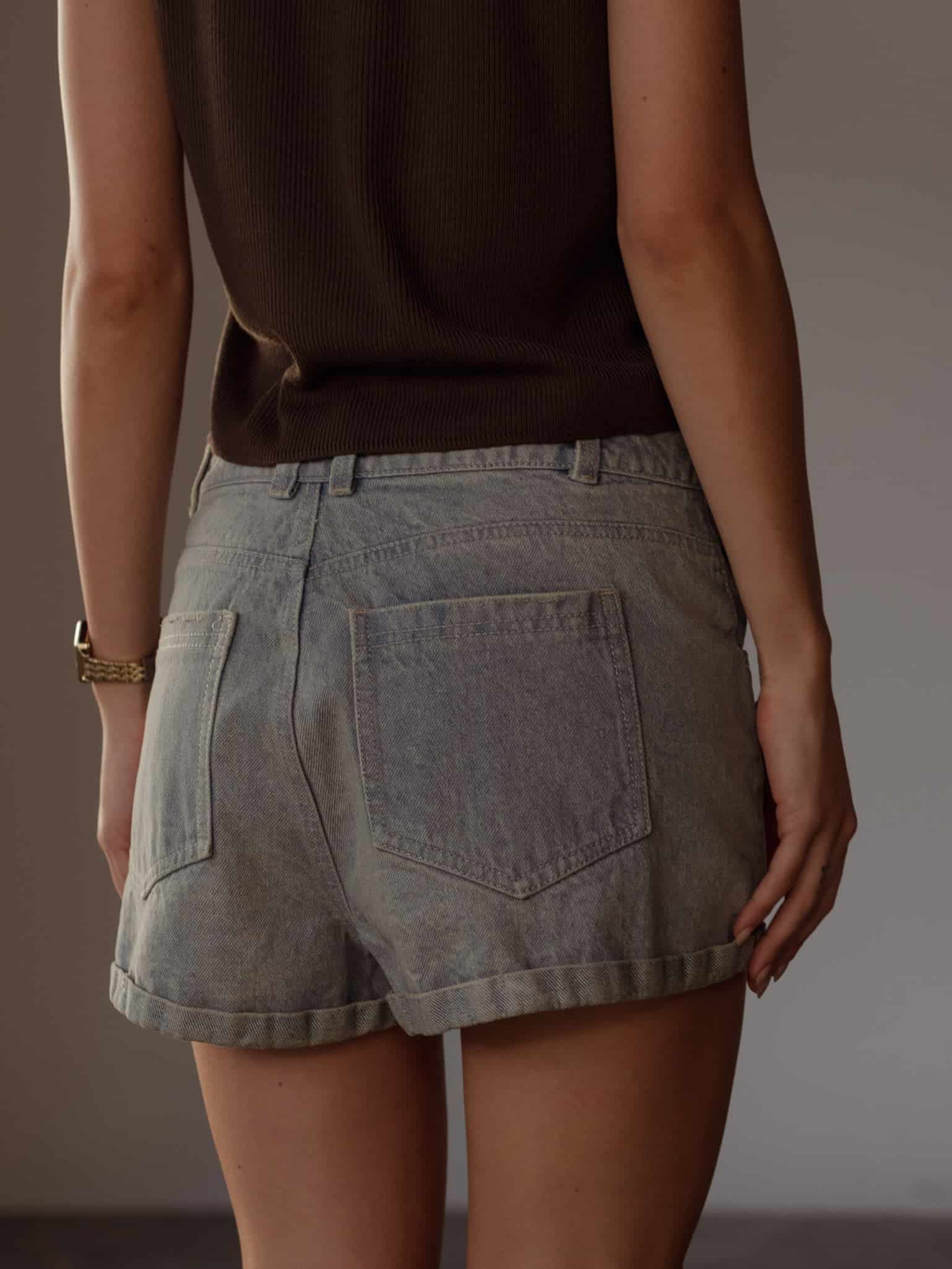 LOW RISE DENIM SHORT  - DIRTY ICE BLUE - miniatura 13